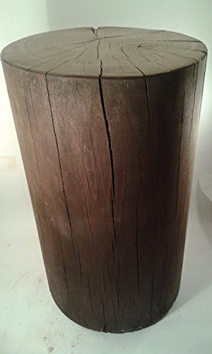 Rustic Poplar Stump Table with Black Walnut Stain - 7-8