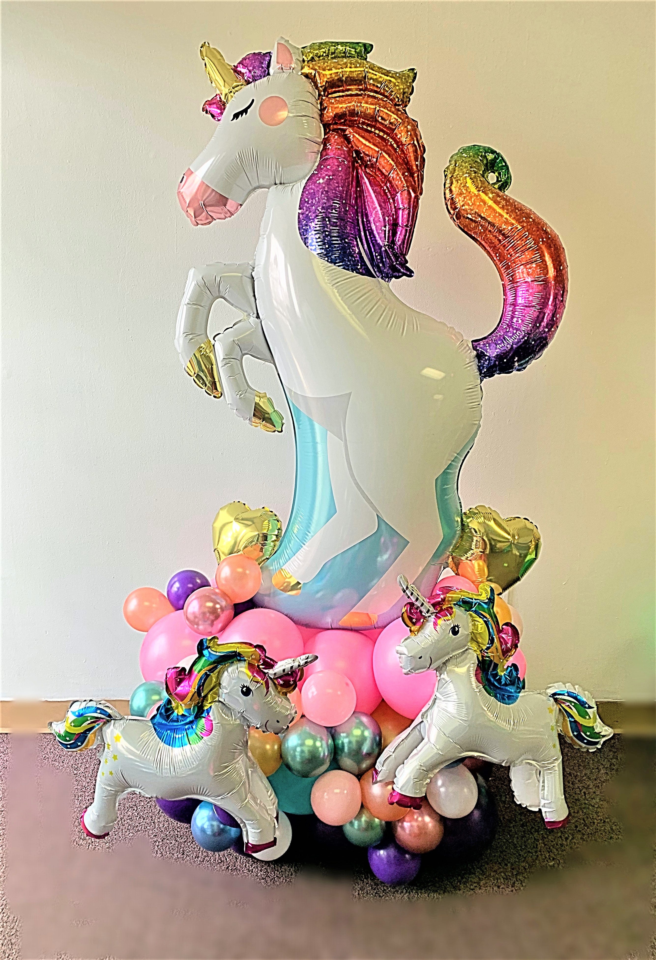 Magical Unicorn Balloon Tower for Birthday Parties - Decorative Balloon Arch Kit for Kids Room Decor, Baby Showers & Special Events