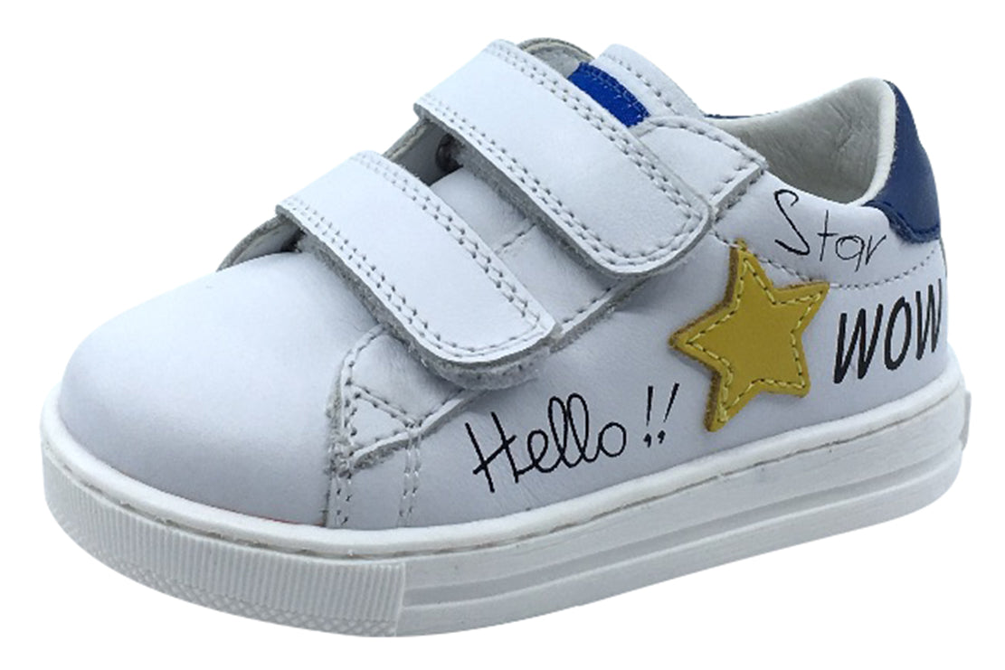 Falcotto Kids' Team Fashion Sneakers - White & Light Blue Athletic Shoes for Boys and Girls | Perfect for School, Sports & Casual Wear