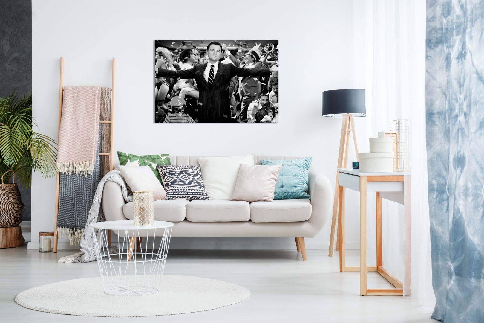 Wolf of Wall Street Leonardo DiCaprio Canvas Wall Art Print - 24x16 Inches - Movie Poster Decor for Home, Office & Theater Rooms