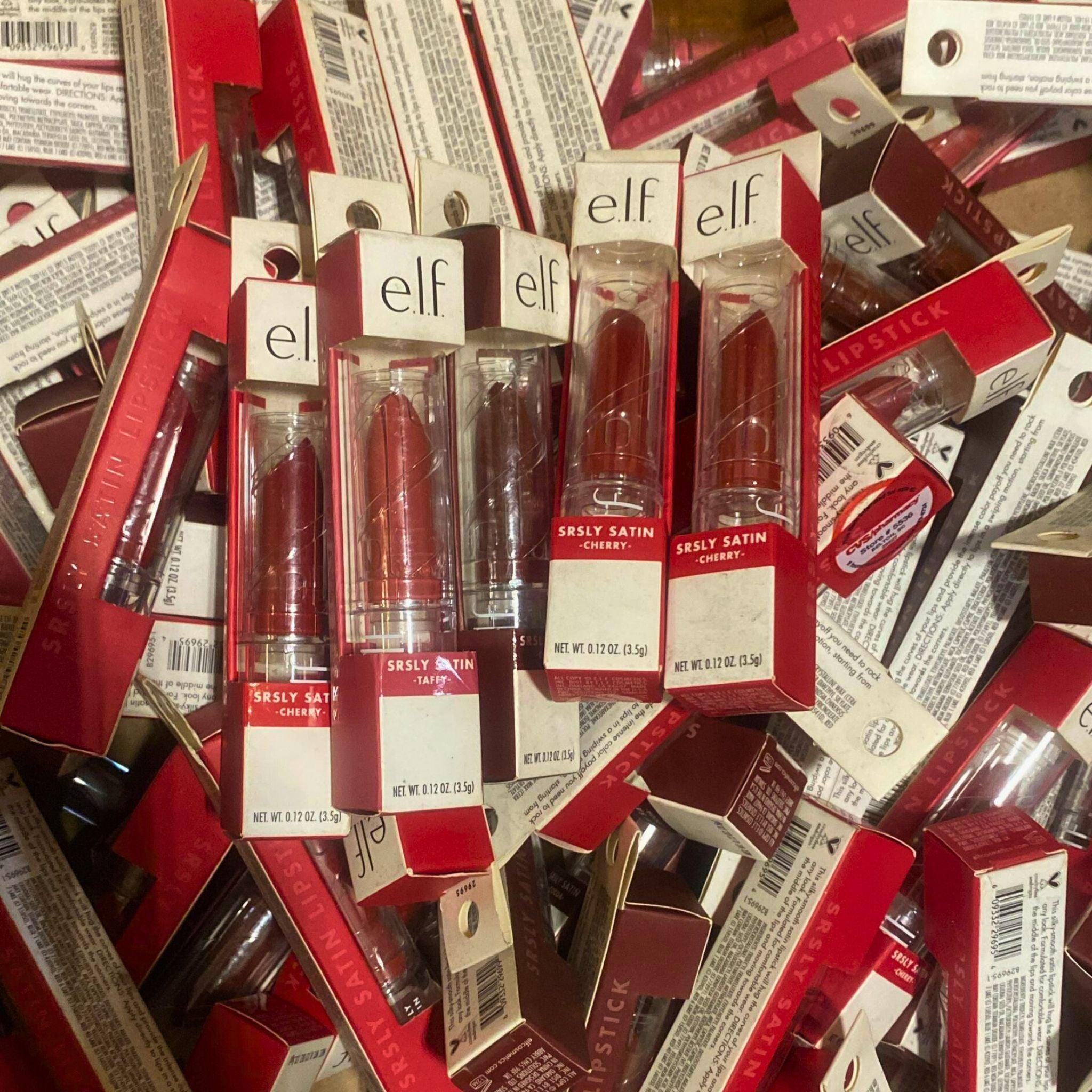 Elf SRSLY SATIN Lipstick - 80 Pcs Assorted Colors Set | Long-Lasting, Creamy Matte Finish | Perfect for Makeup Artists, Beauty Salons & Personal Cosmetics Collection