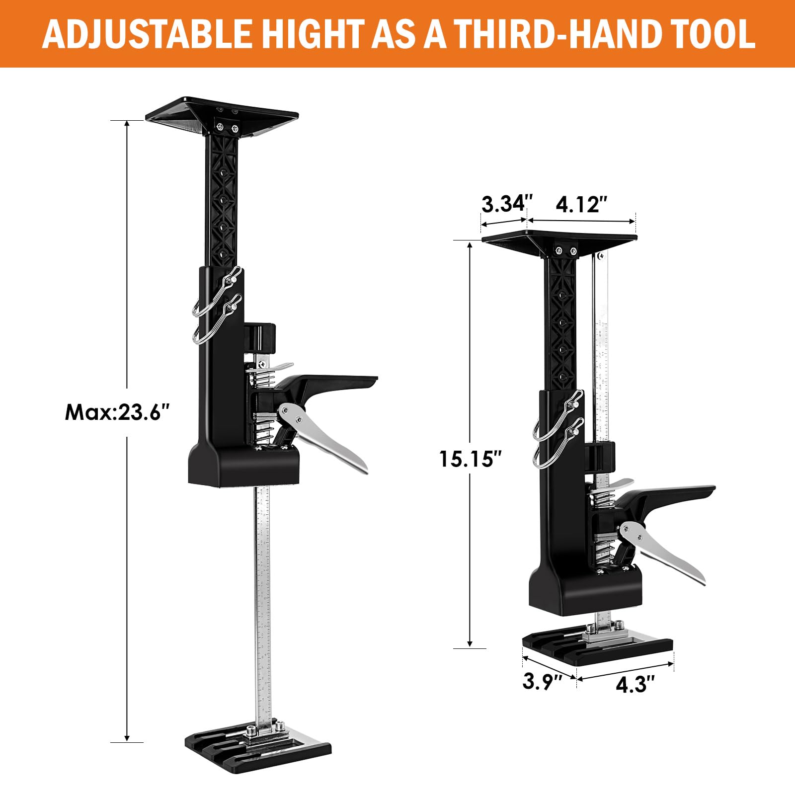 PUNCHMAN 2-Pack Upgraded Hand Lifting Jack Tool - Multi-Functional Arm Jack for Cabinets, Drywall & Furniture | Bed Lifter with Adjustable Height & Gloves Included | Third Hand Support System for Home Improvement & DIY Projects