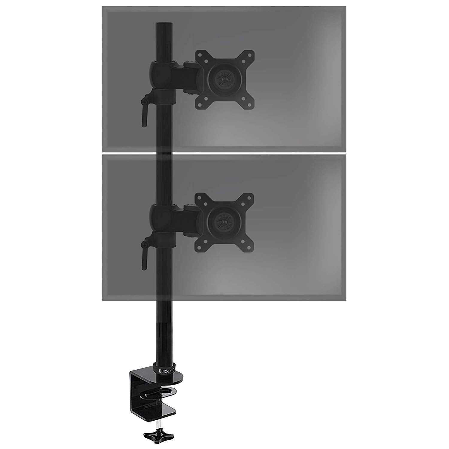 Duronic DM35V2X1 Dual Vertical Monitor Stand - Adjustable VESA 75/100 Mount for Two 13-27