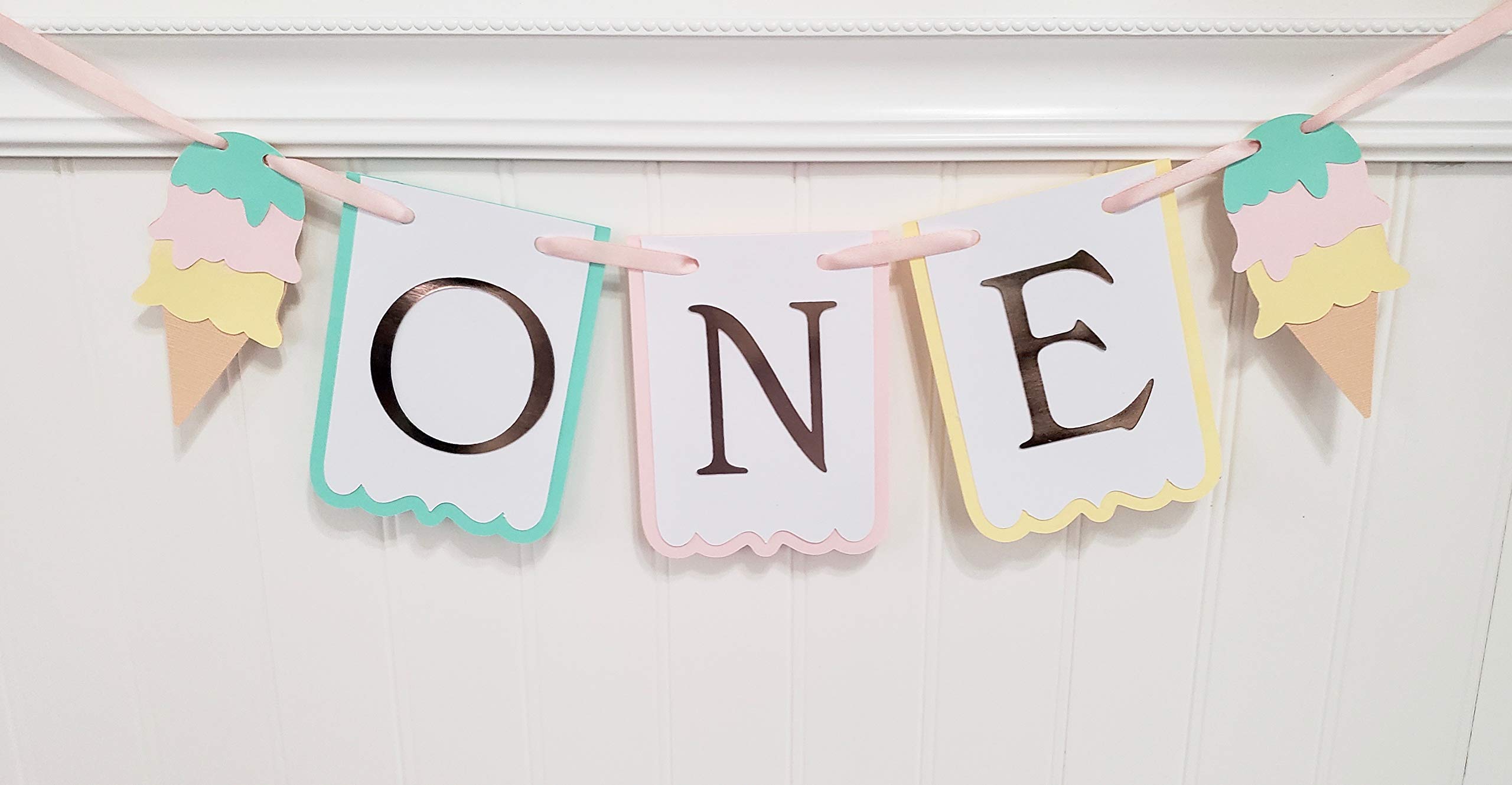 Personalized Ice Cream High Chair Banner - Custom Baby Shower Decoration for Birthday Parties & Celebrations - Perfect for 1st Birthday, Baby Showers & Special Events