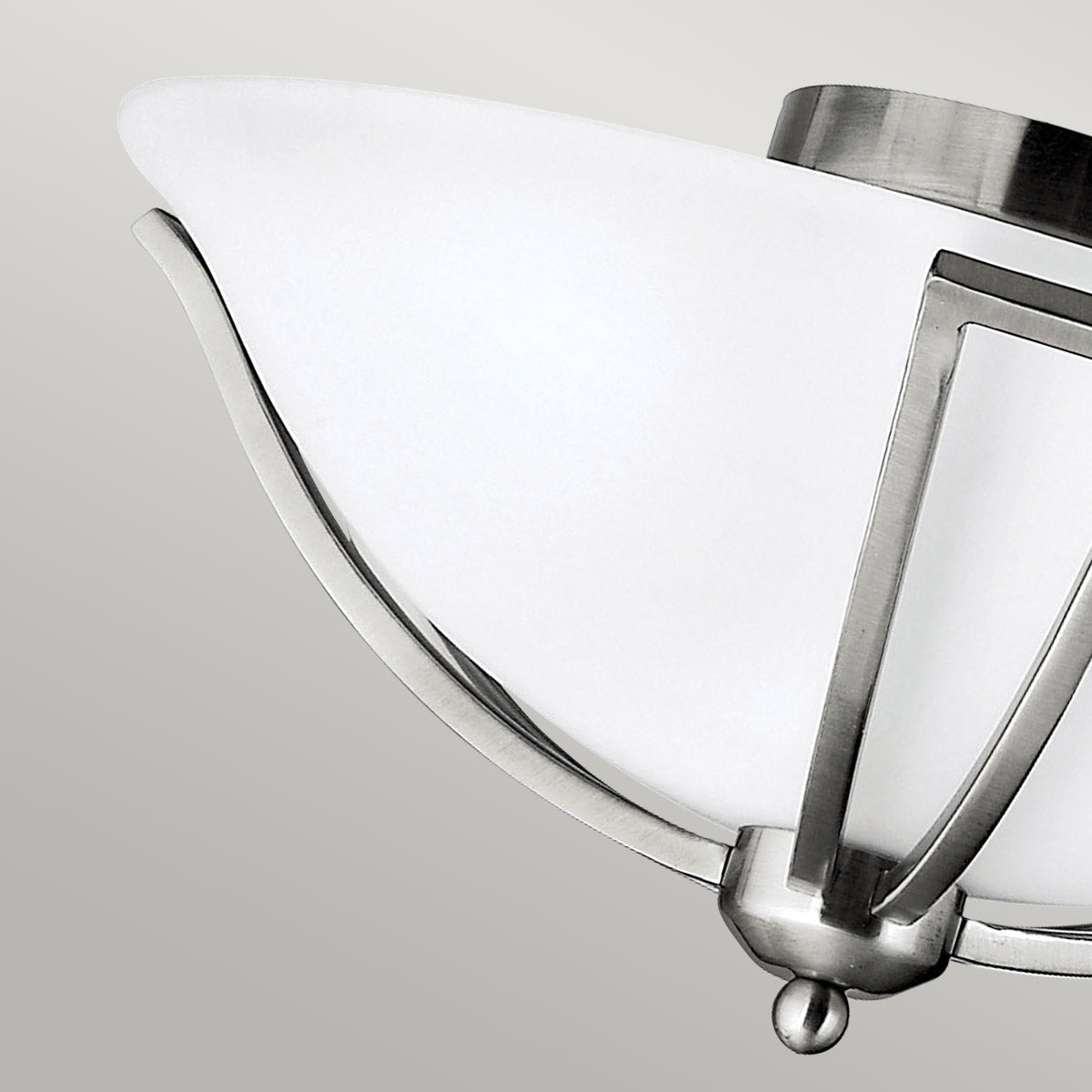 Bolla 2-Light Flush Mount Ceiling Light Fixture - Brushed Nickel Finish, E27 Base - Perfect for Bedroom, Living Room & Hallway Lighting