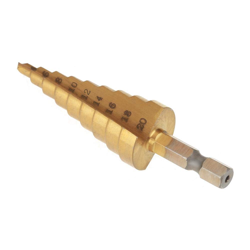 HSS Step Drill Bit Set 4-20mm - Hex Shank Hole Cutter for Steel, Bronze & Aluminum - Perfect for Metalworking, DIY Projects & Home Repairs