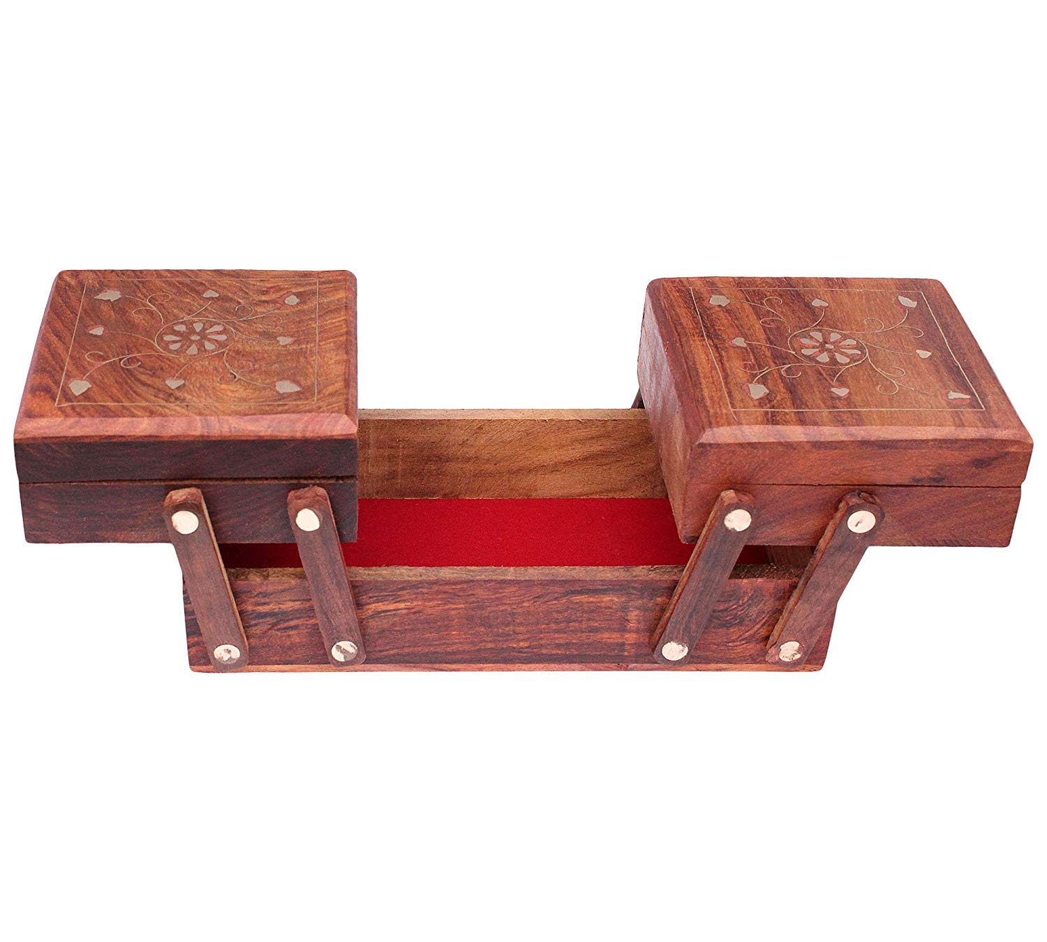 Hand Carved Wooden Jewelry Box for Women - 8 Inch Jewelry Organizer with Intricate Carvings | Perfect Gift for Birthdays, Anniversaries & Home Decor
