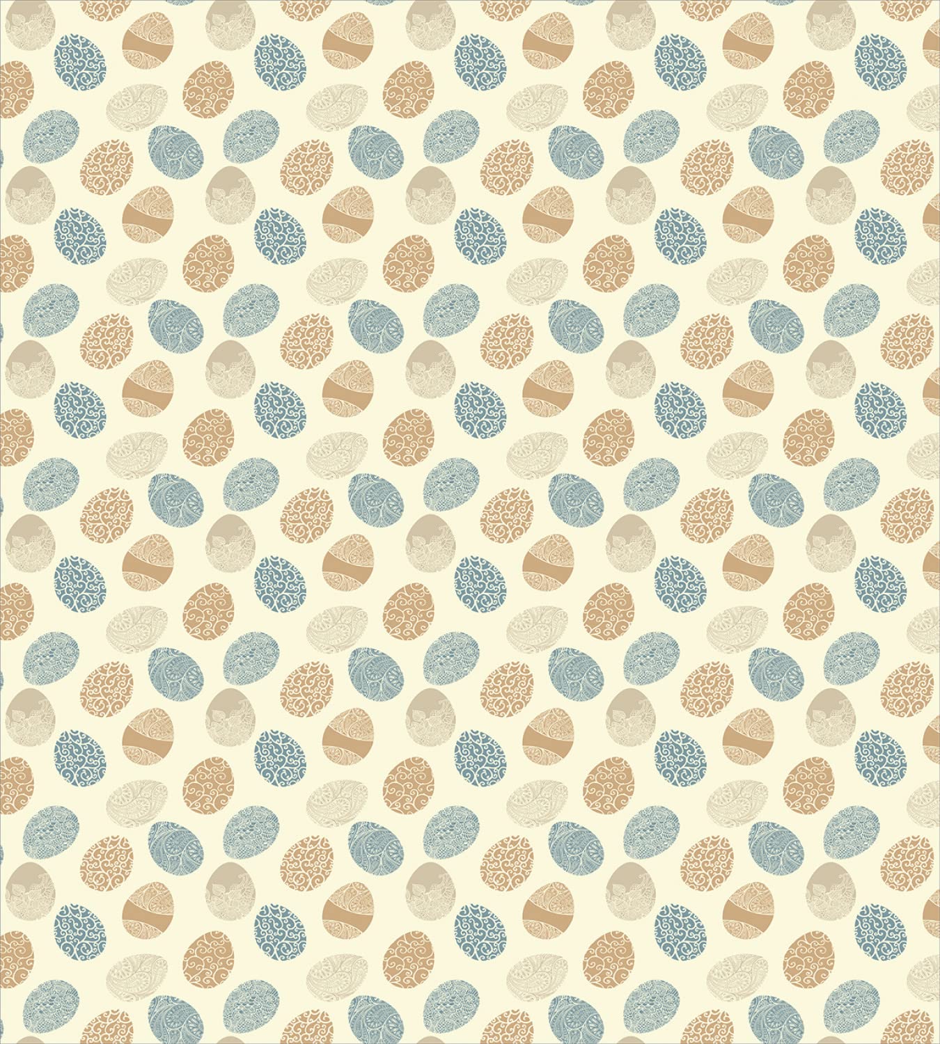 Ambesonne Easter Duvet Cover Set - Floral Pattern Twin Size 2-Piece Bedding Set with 2 Duvet Covers & 2 Pillowcases in Pale Yellow & Slate Blue - Perfect for Spring Decor, Holiday Bedroom Makeover, and Easter Gift Ideas