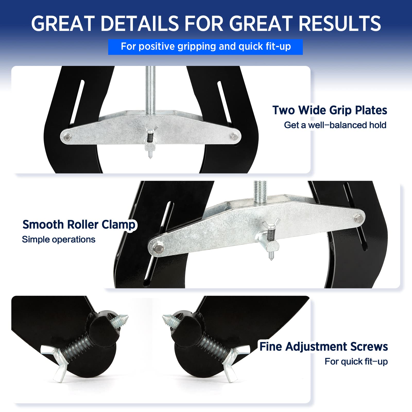 Steel Pipe Clamp 5-12 Inch - High Strength Pipe Alignment Tool with Quick-Acting Screws & Lightweight Design - Perfect for Plumbing, HVAC, and DIY Pipe Fixing