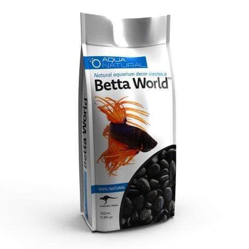 Aqua Natural Betta World Polished Black Gravel 350g - Premium Fish Tank Substrate for Betta Fish, Aquascaping & Freshwater Aquariums
