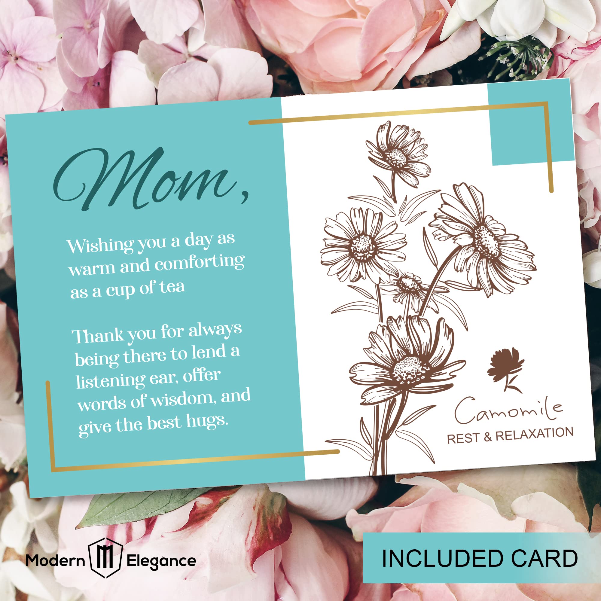 Premium Tea Gift Set for Women & Men - 15 Unique Teas, Stainless Tumbler, 10 Honey Straws, Elegant Gift Box with Mom Card (Teal) - Perfect for Holidays, Birthdays, and Relaxing Moments