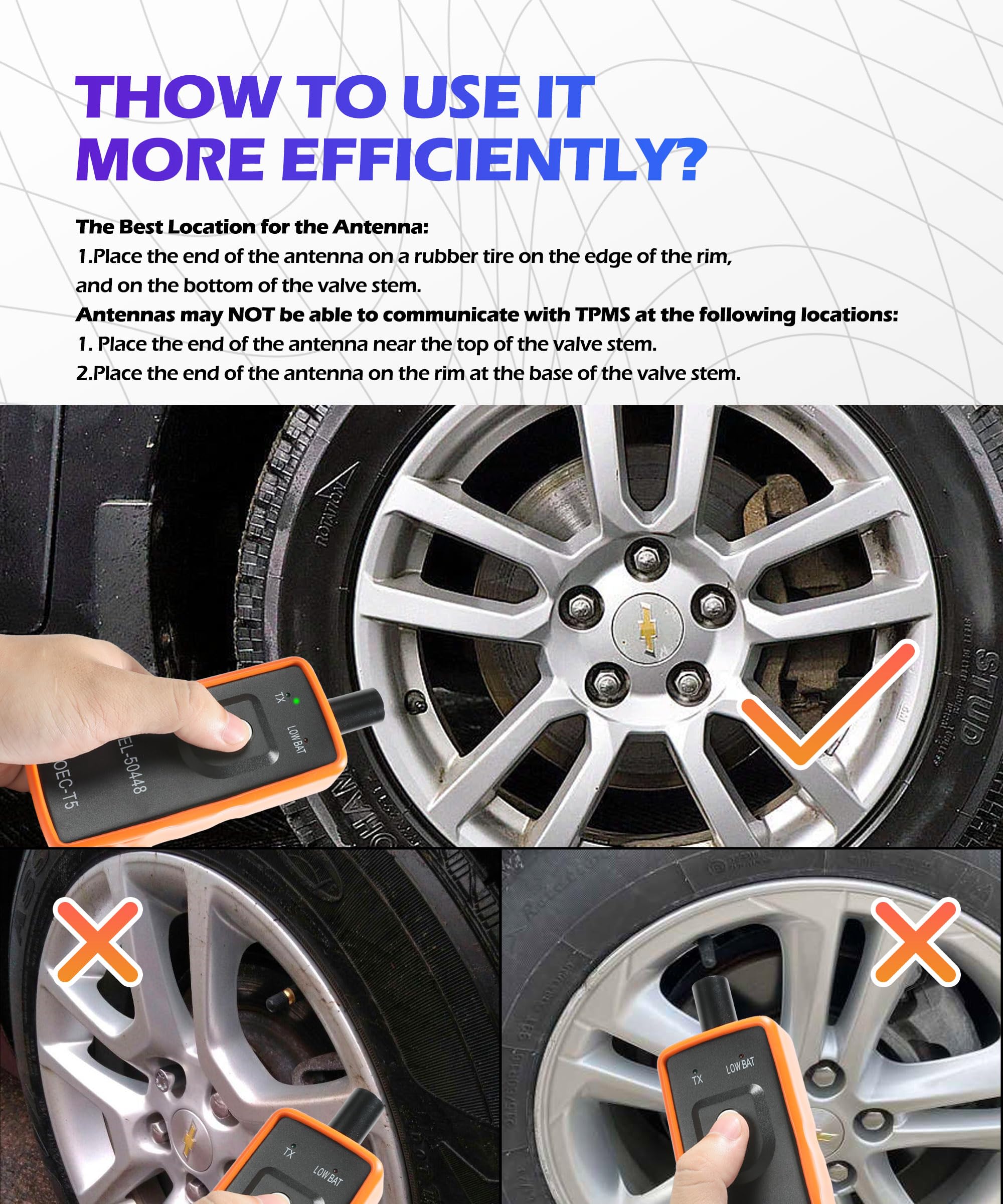 Universal TPMS Relearn Tool EL-50448 for Car Tire Sensor Reset - OEC-T5 Compatible