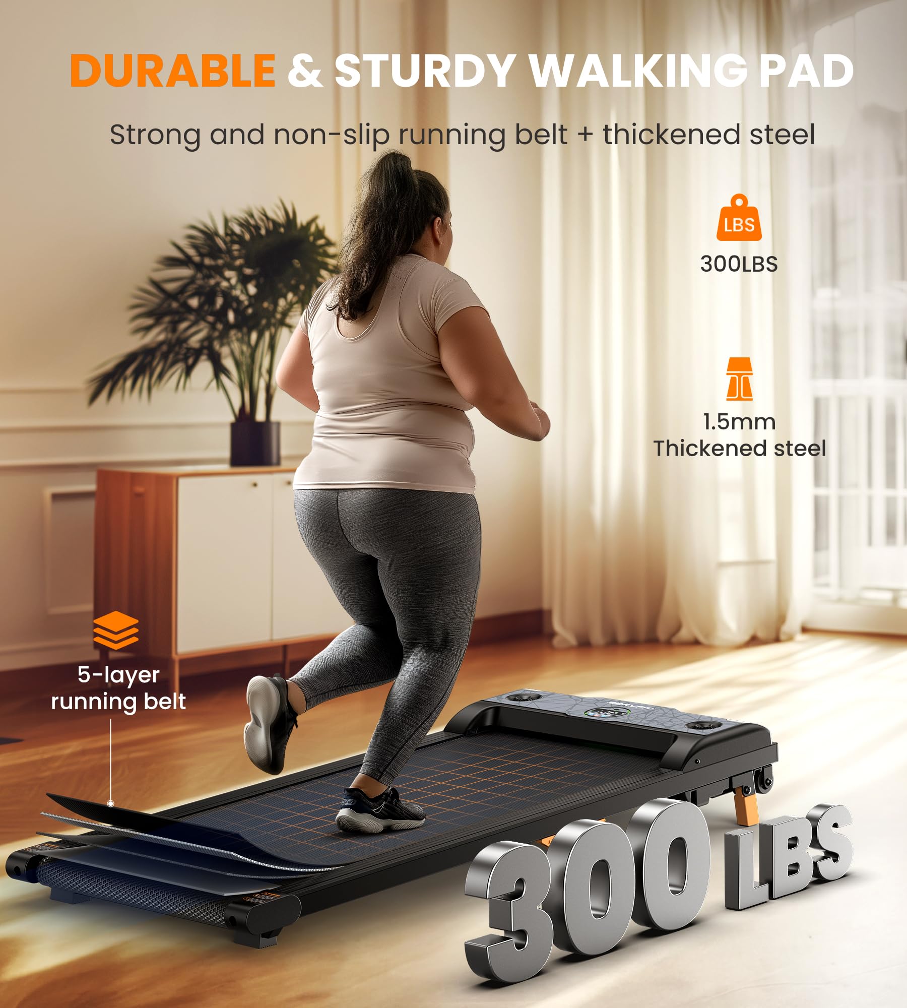 3-in-1 Under Desk Treadmill with Incline - Portable Walking & Jogging Machine with Remote Control, LED Display & Safety Switch - Compact Home Office & Gym Equipment for Workouts While Working