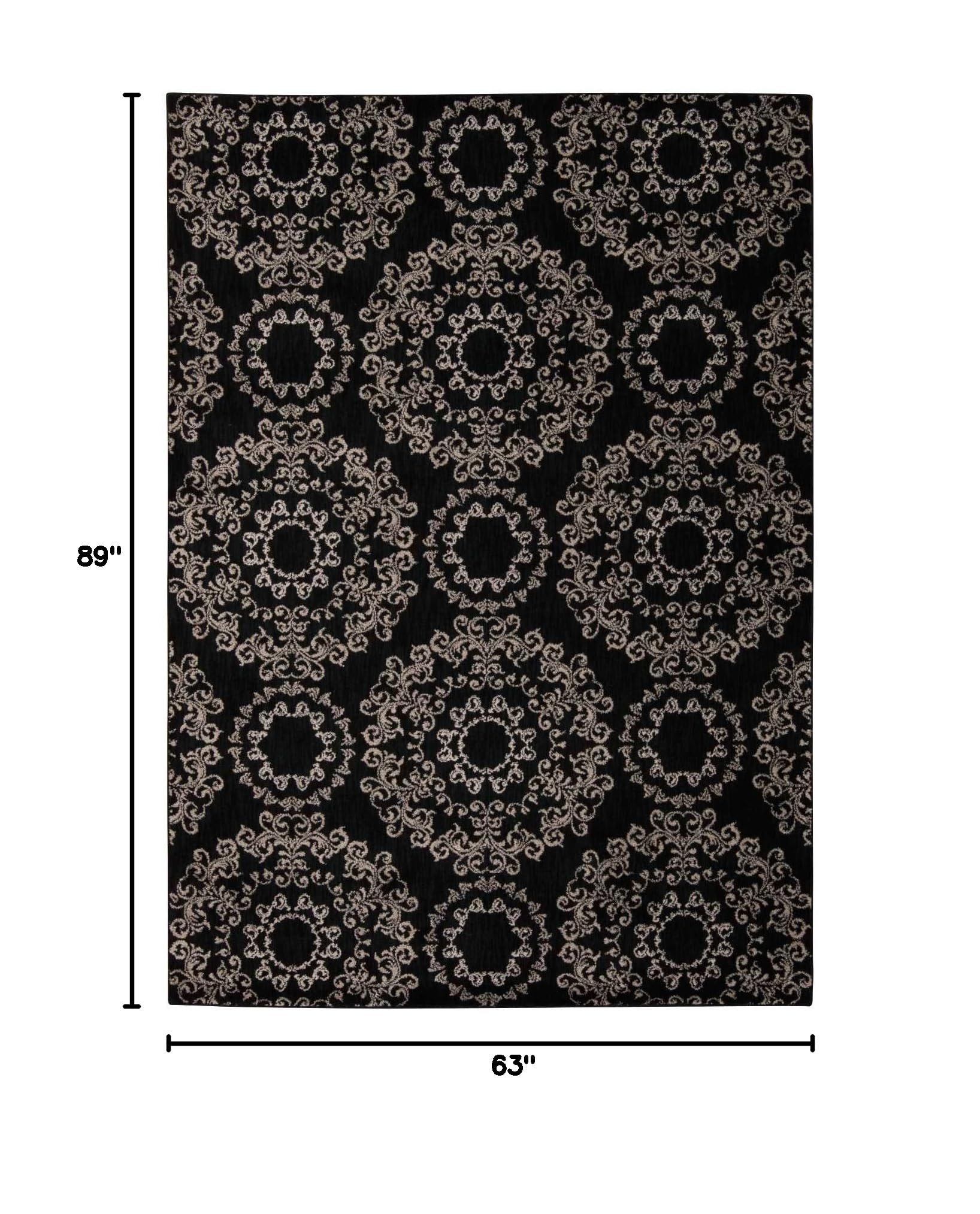 Nourison Tranquility Transitional Black 5'3