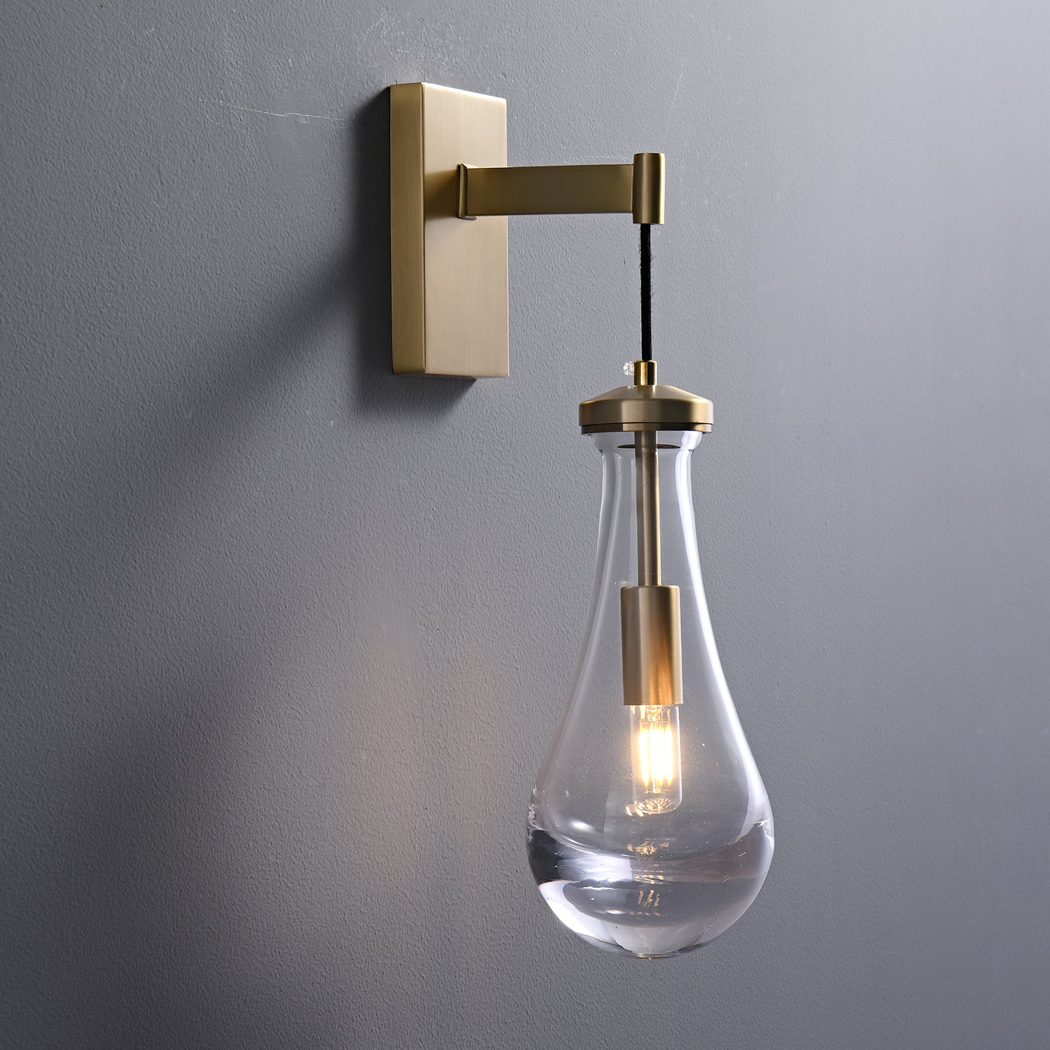 Leontine Glass Wall Lamp - Modern & Elegant Sconce Lighting for Bedroom, Living Room, and Hallway Decor