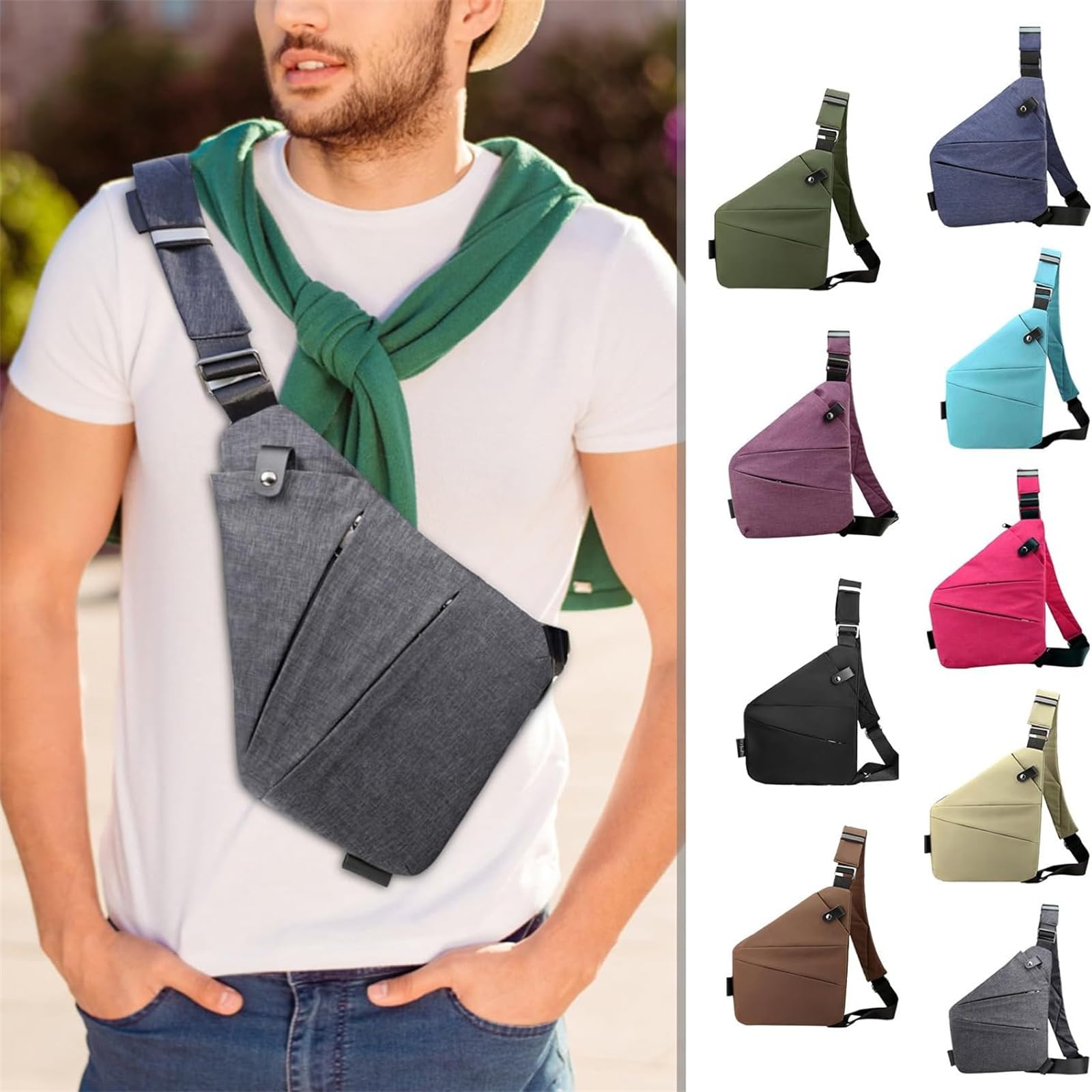 2024 New Anti-Theft Travel Sling Bag - Lightweight Crossbody Bag for Women & Men - Perfect for Commuting, Hiking & Travel Accessories