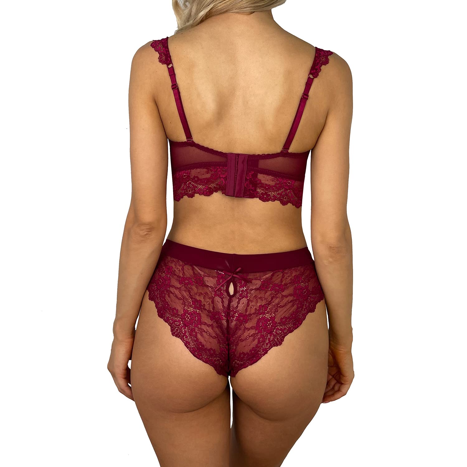 Sexy Push Up Lace Bra and Panty Set for Women - Embroidered Lingerie with Optional Garter Belt & Stockings - Perfect for Valentine's Day, Wedding Night, and Romantic Occasions