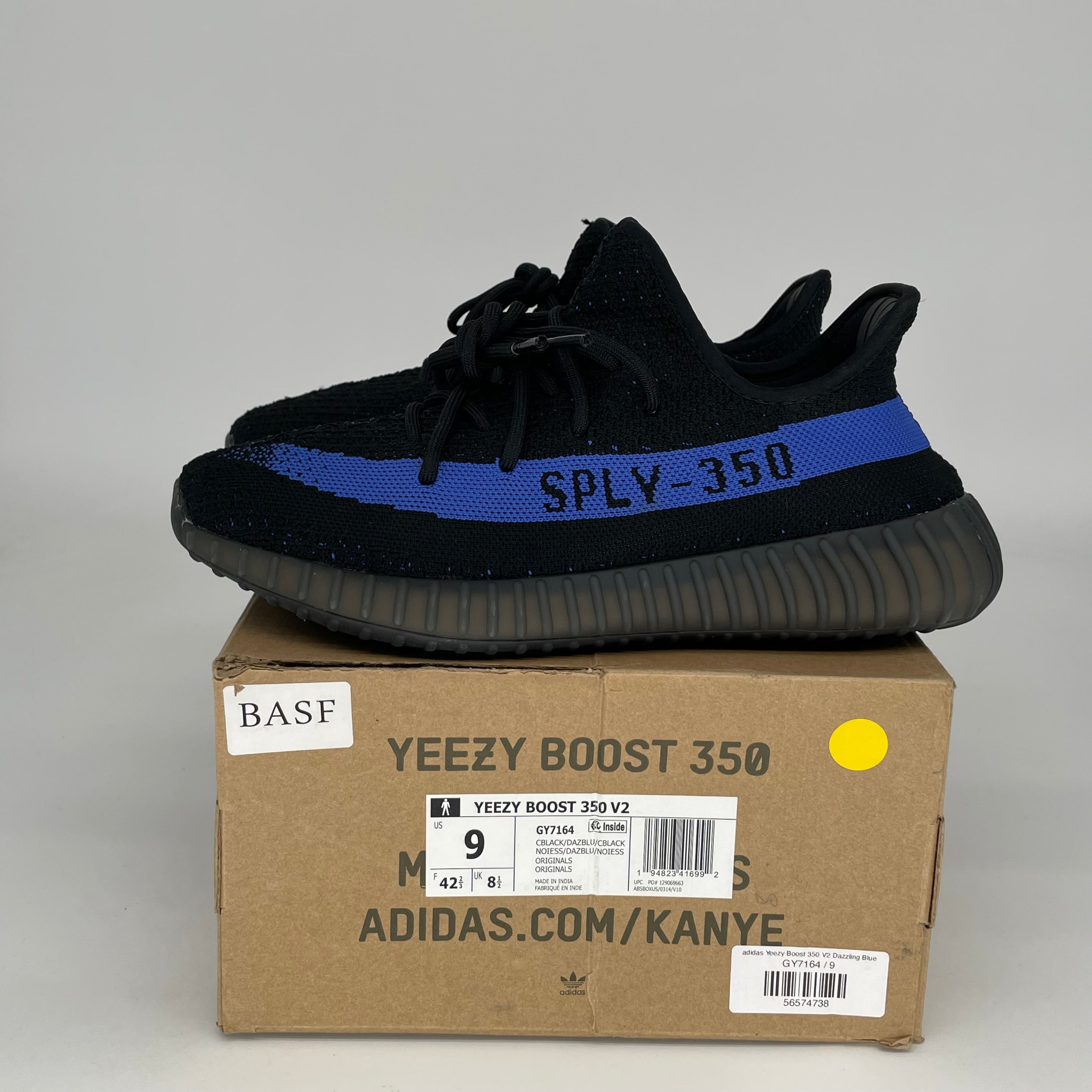 Adidas Yeezy Boost 350 V2 Dazzling Blue Men's Running Shoes Size 9 - GY7164 | Comfortable Sneakers for Casual Wear, Gym & Street Fashion