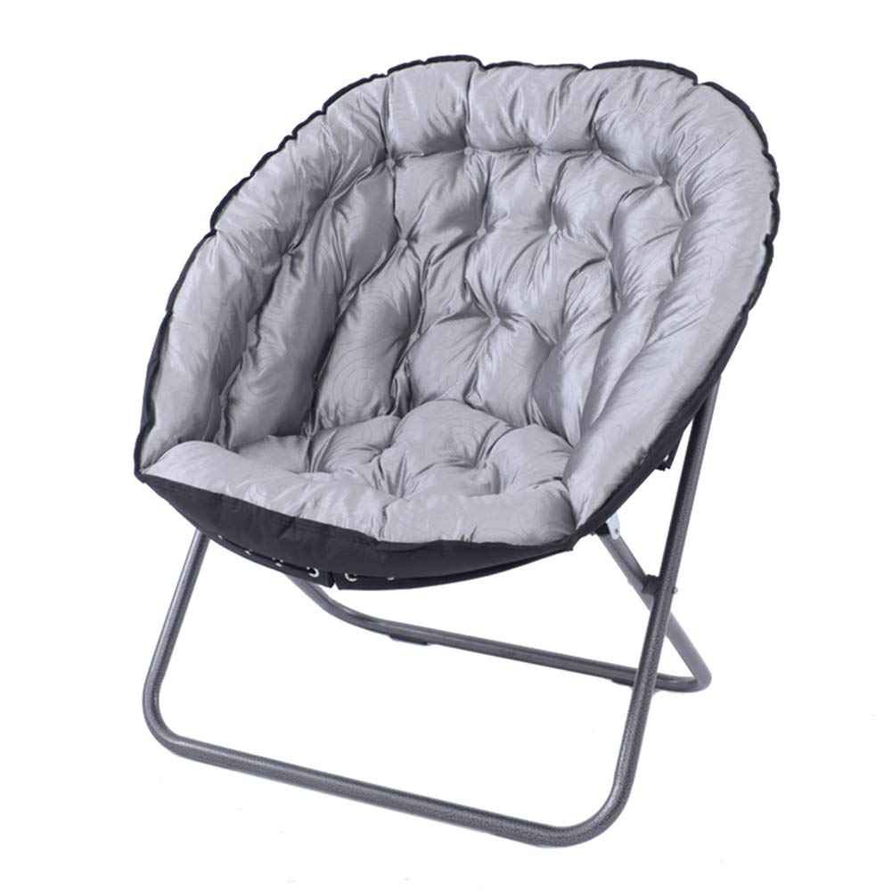 LXLA - Foldable Moon Chair with Plush Suede Cushion - 17 Stylish Colors for Living Room, Dorm & Apartment - Perfect for Relaxing, Reading or Gaming (Style 16)