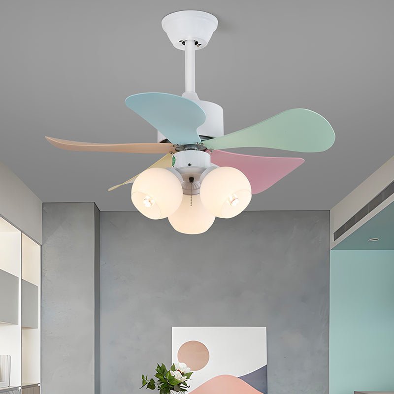 Candy Breeze Ceiling Fan with Light Kit - 52 Inch Modern Flush Mount Fan for Bedroom, Living Room & Office - Energy Efficient Quiet DC Motor, Remote Control, 3 Speeds - Perfect for Home Cooling and Air Circulation
