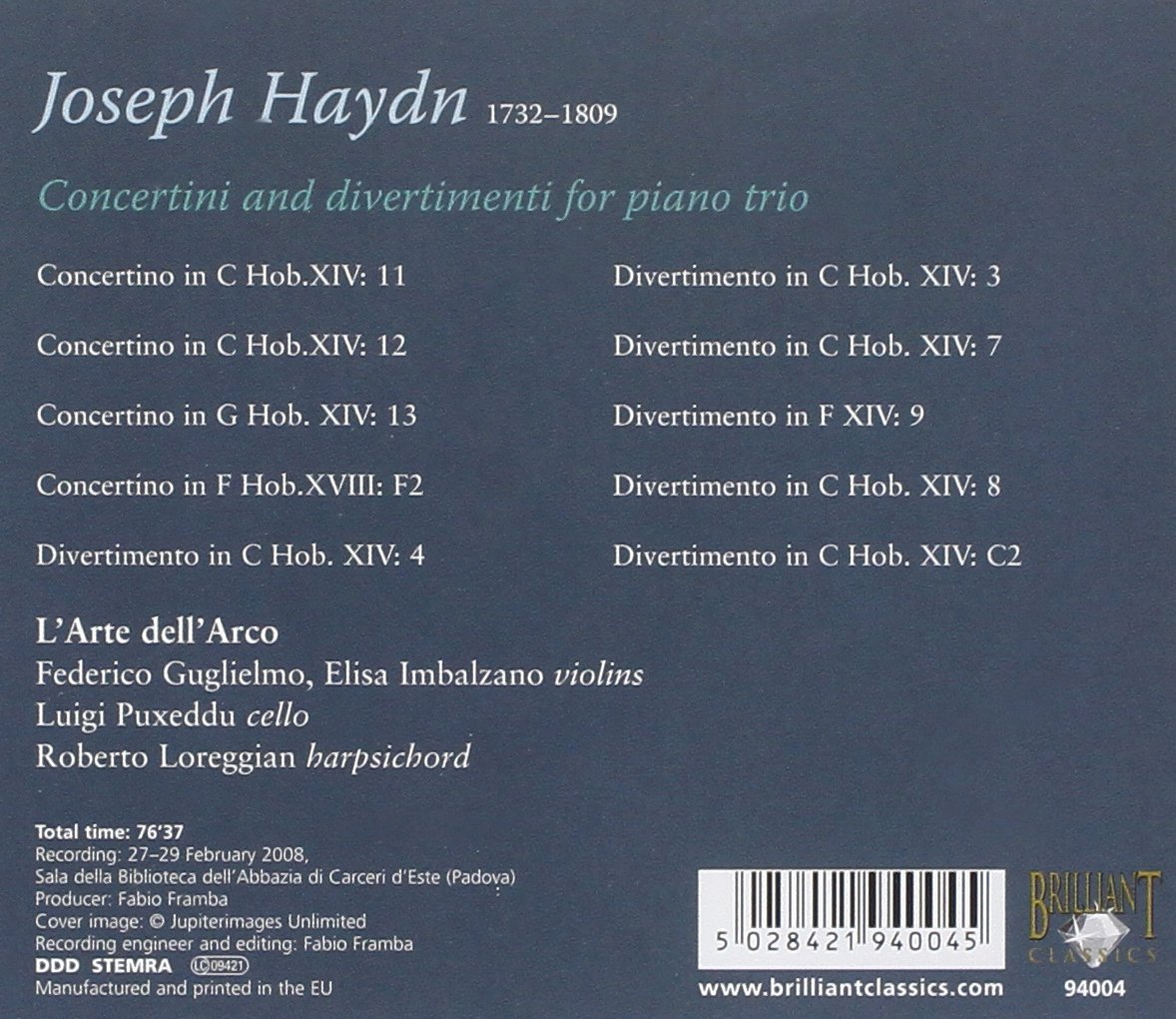 Haydn Keyboard Trio Concertos & Divertimenti for Classical Music Lovers