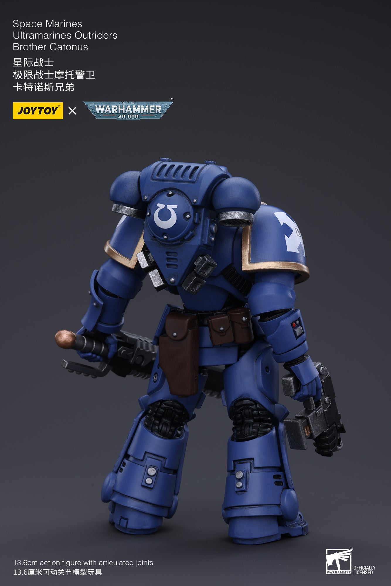 JOYTOY 1/18 Scale Warhammer 40K Space Marines Ultramarines Outriders Brother Catonus Action Figure - Reissue Version - Collectible Model for Display & Wargaming Scenes