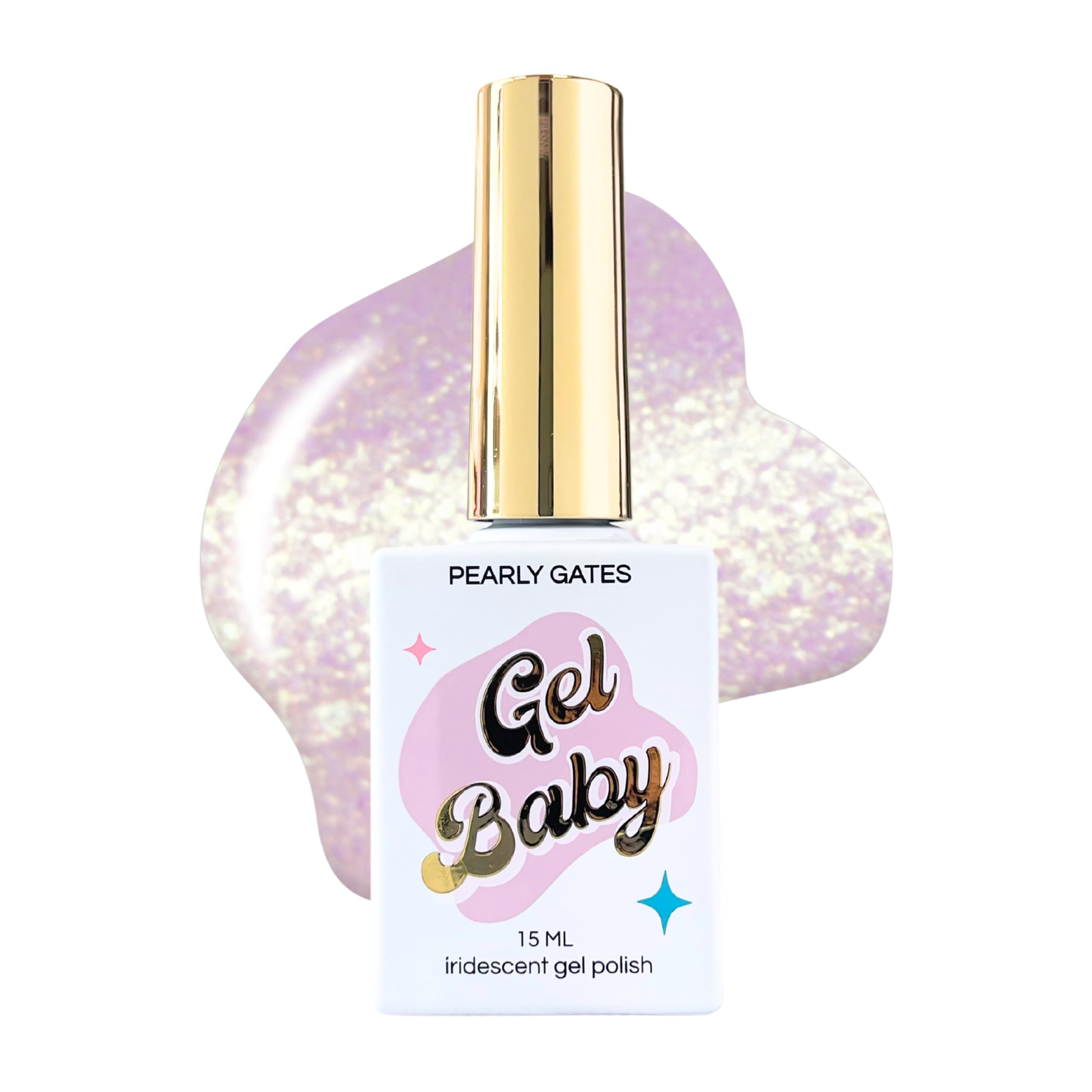 Twinkled T Gel Baby Gel Nail Polish - 15ml Long Lasting Soak Off LED/UV Nail Lamp Gel Polish for Nail Art (0.5oz, Pearly Gates) - Perfect for Salon, Home Manicure & DIY Nail Designs