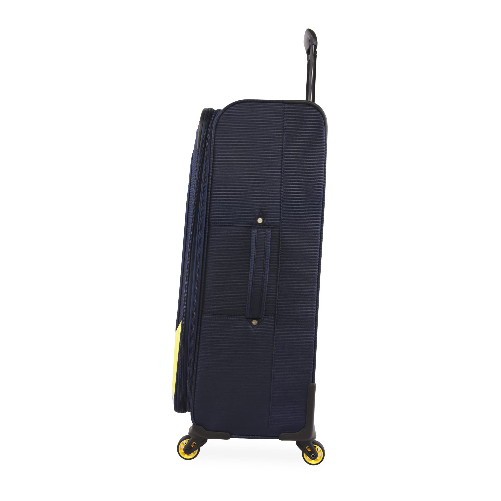 NAUTICA Helios 2-Piece Softside Luggage Set in Navy & Yellow - Lightweight Spinner Suitcase for Travel, Business Trips & Weekend Getaways