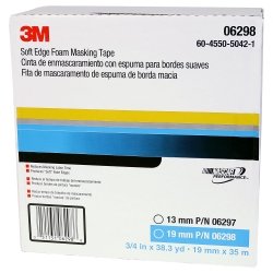 3M Soft Edge Foam Masking Tape 19mm - Painters Tape for Delicate Surfaces, DIY Projects & Home Improvement - Perfect for Wall Painting, Furniture Protection & Crafting