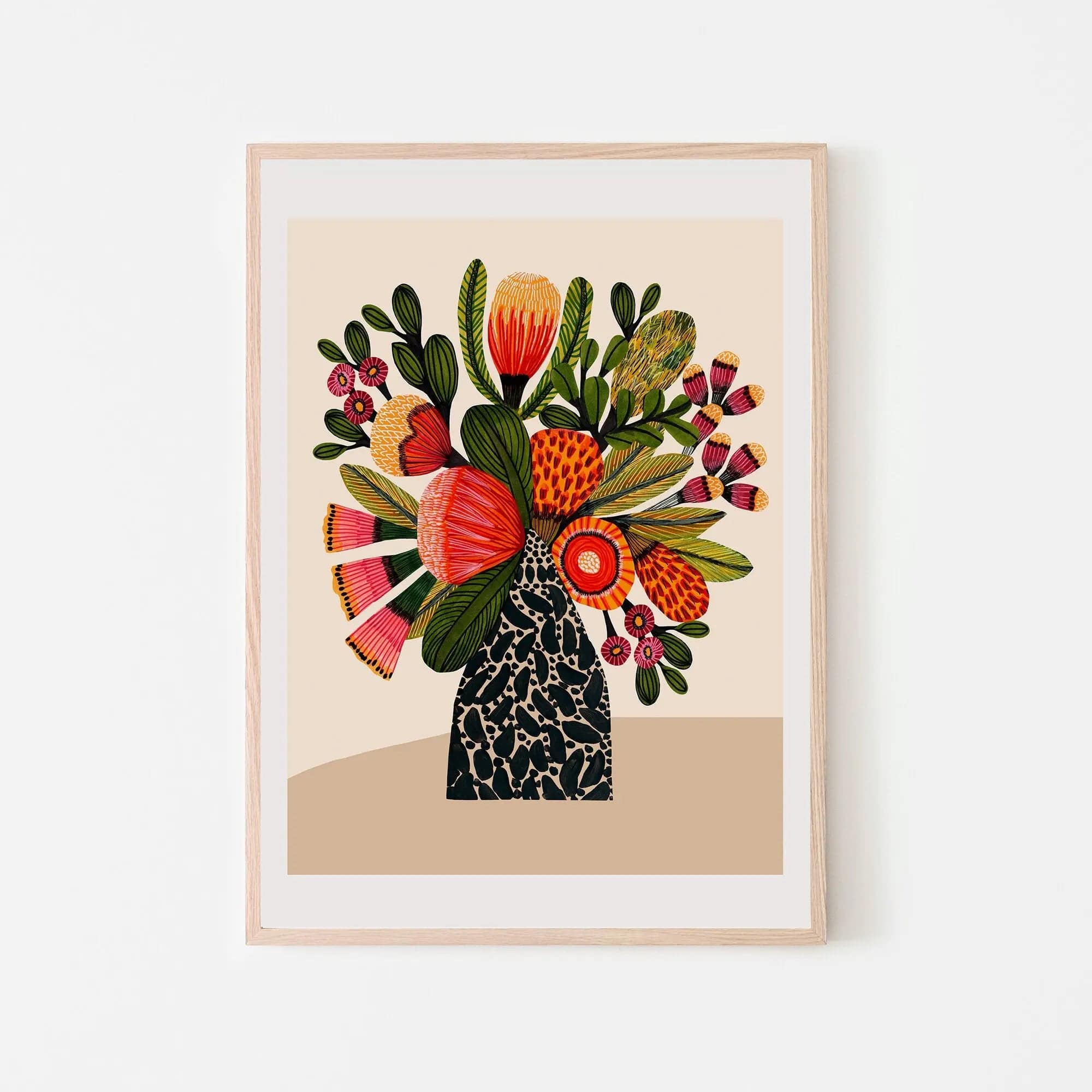 Australian Bush Flower Wall Art Print - Vibrant Floral Canvas Decor for Living Room, Bedroom & Office - Perfect for Home & Office Decor