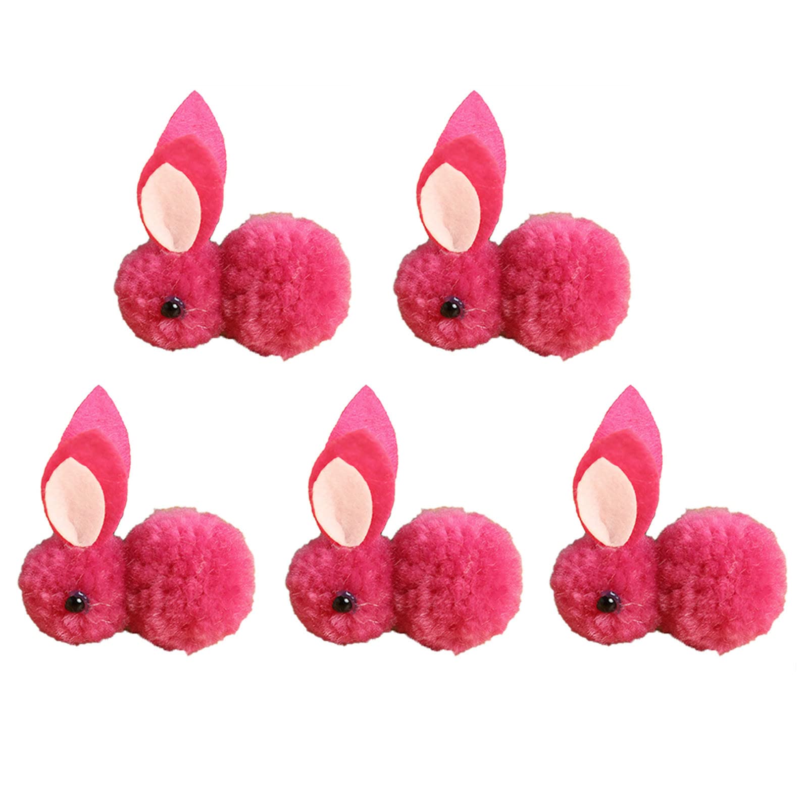 Easter Bunny Dwarf Ornaments 5PCS - 3D Plush Bunny Decorations for Easter DIY Crafts - Perfect for Easter Tree, Home Decor, Party Favors, and Gift Giving (2 Inch)