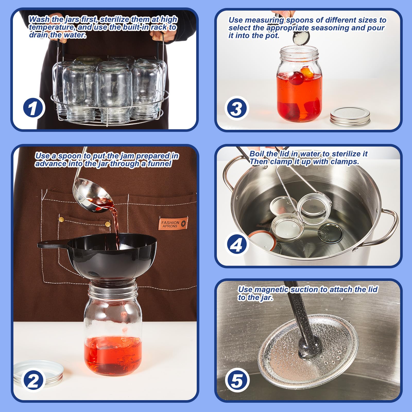 22-Piece Canning Supplies Starter Kit - 21.5 Qt Stainless Steel Water Bath Canner Pot with Lid & Essential Tools Set for Beginners - Perfect for Home Canning, Preserving Fruits, Vegetables, Jams & Pickles