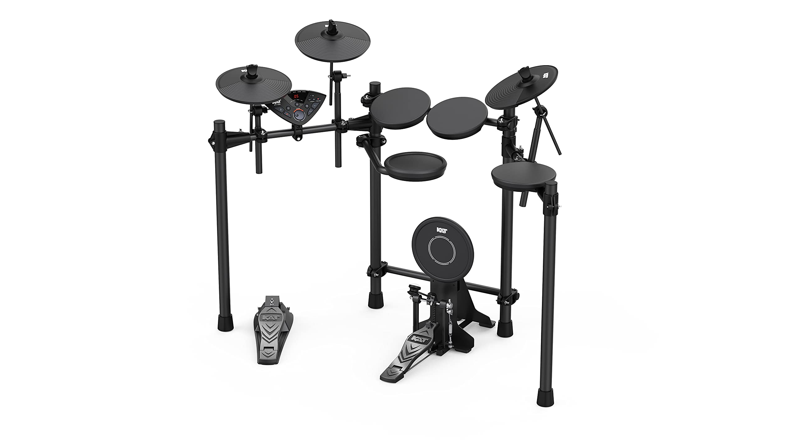 KAT Percussion KT-100 Electronic Drum Set with Mesh Pads - Professional Portable Digital Drum Kit for Home Practice, Studio Recording & Live Performance - Perfect for Beginners & Musicians