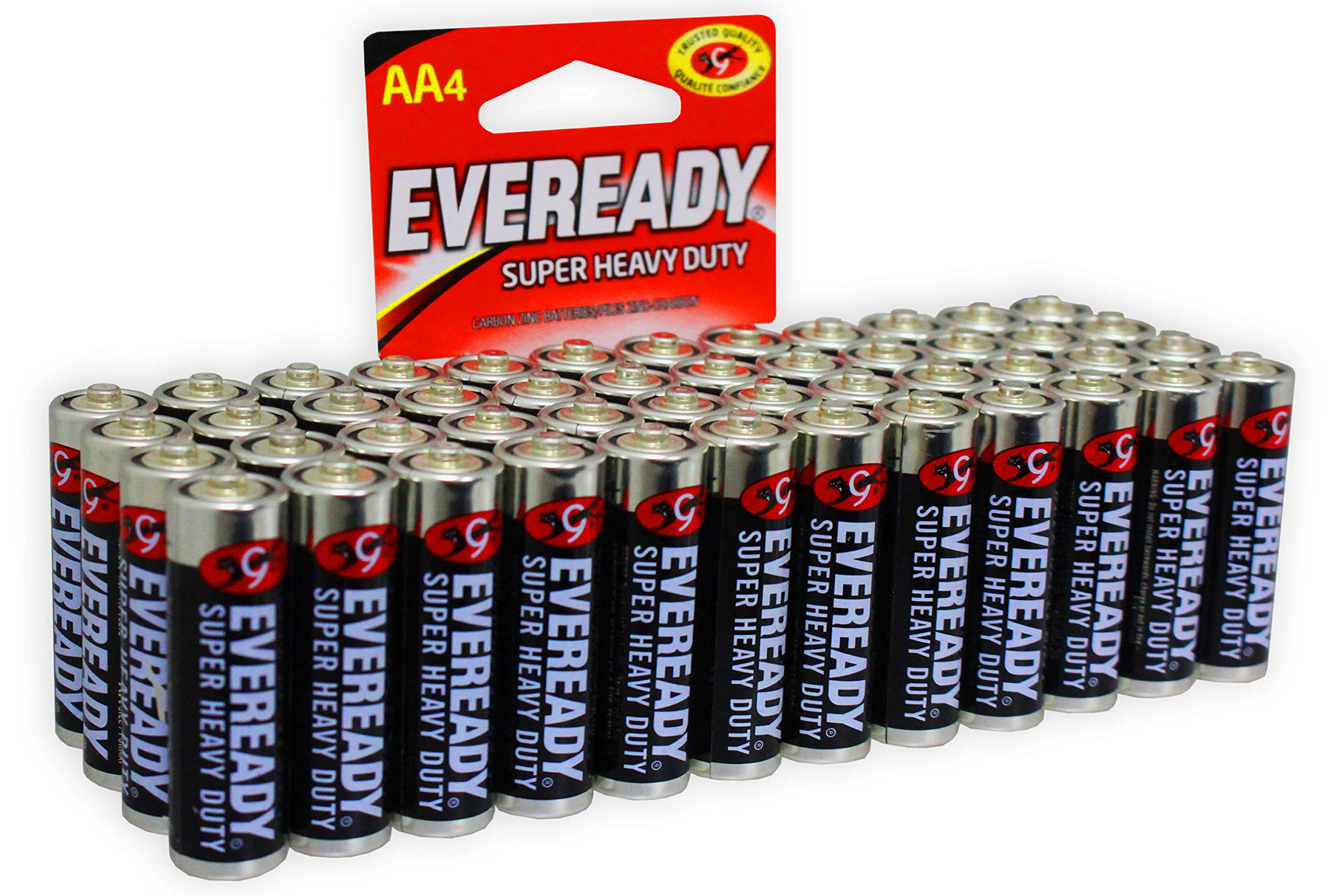 Eveready Super Heavy Duty AA Batteries (48-Pack) - Long Lasting Power for Flashlights, Toys, Remote Controls & Electronic Devices - Durable Alkaline Batteries for Home, Office & Emergency Use