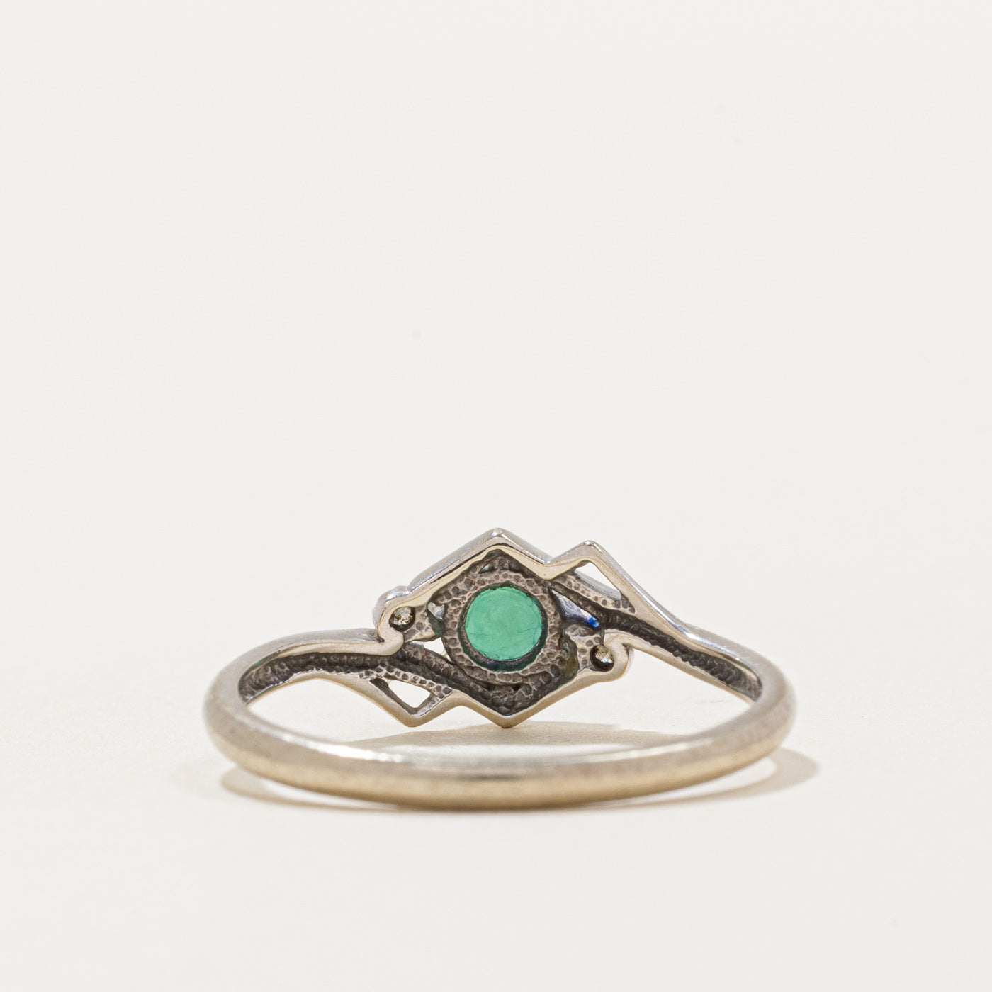 Emerald Ring for Women - 0.18ct Genuine Emerald with 0.01ctw Diamond Accents - Size 6.25 - Elegant Birthstone Jewelry for Anniversary, Engagement & Everyday Wear