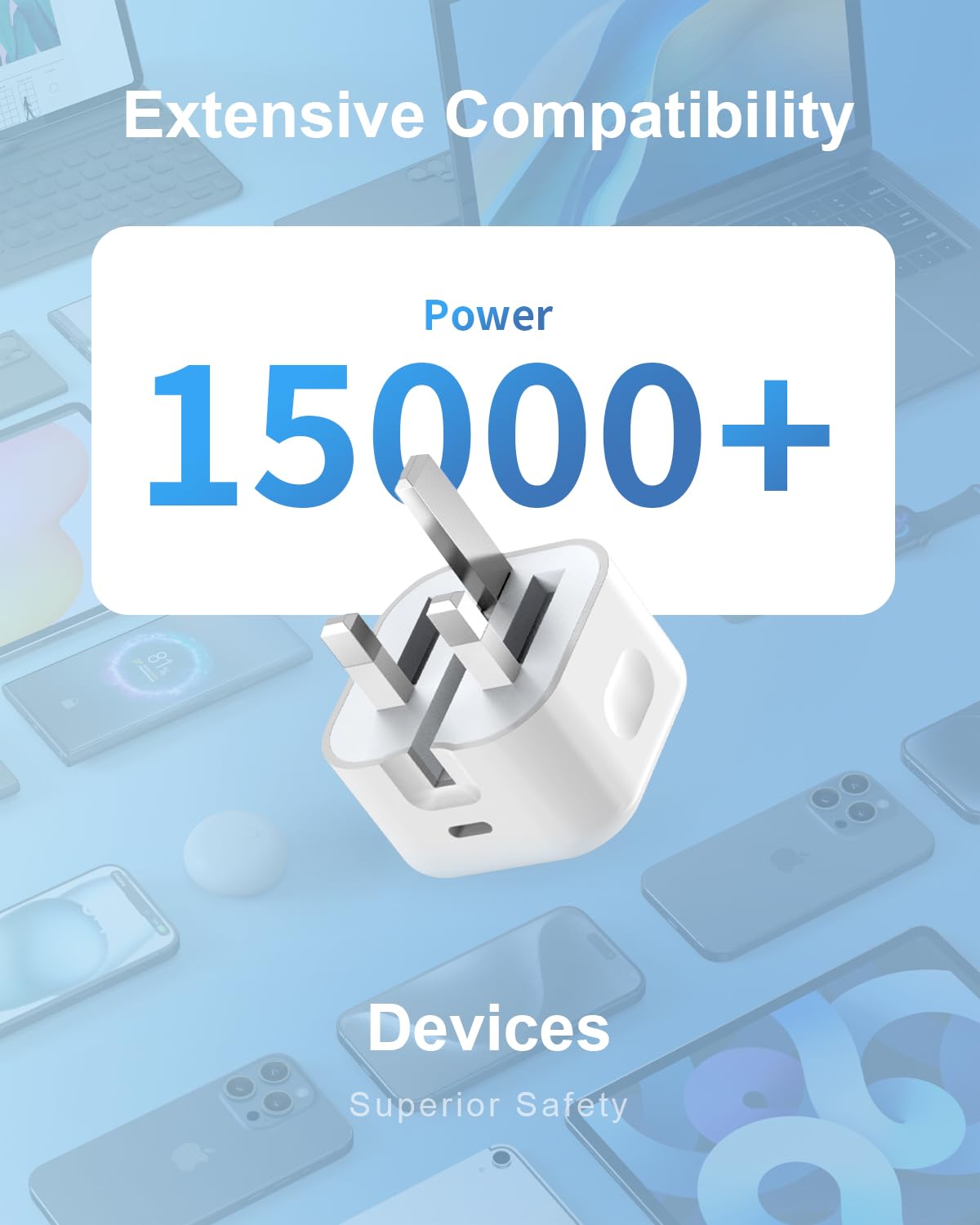 20W USB C Fast Charger Plug - PD Wall Charger Adapter for iPhone 15/16/Pro/Max, Galaxy S24/S23 - Foldable Type C Charger with Fast Charging Cable | Perfect for Travel, Home & Office Use