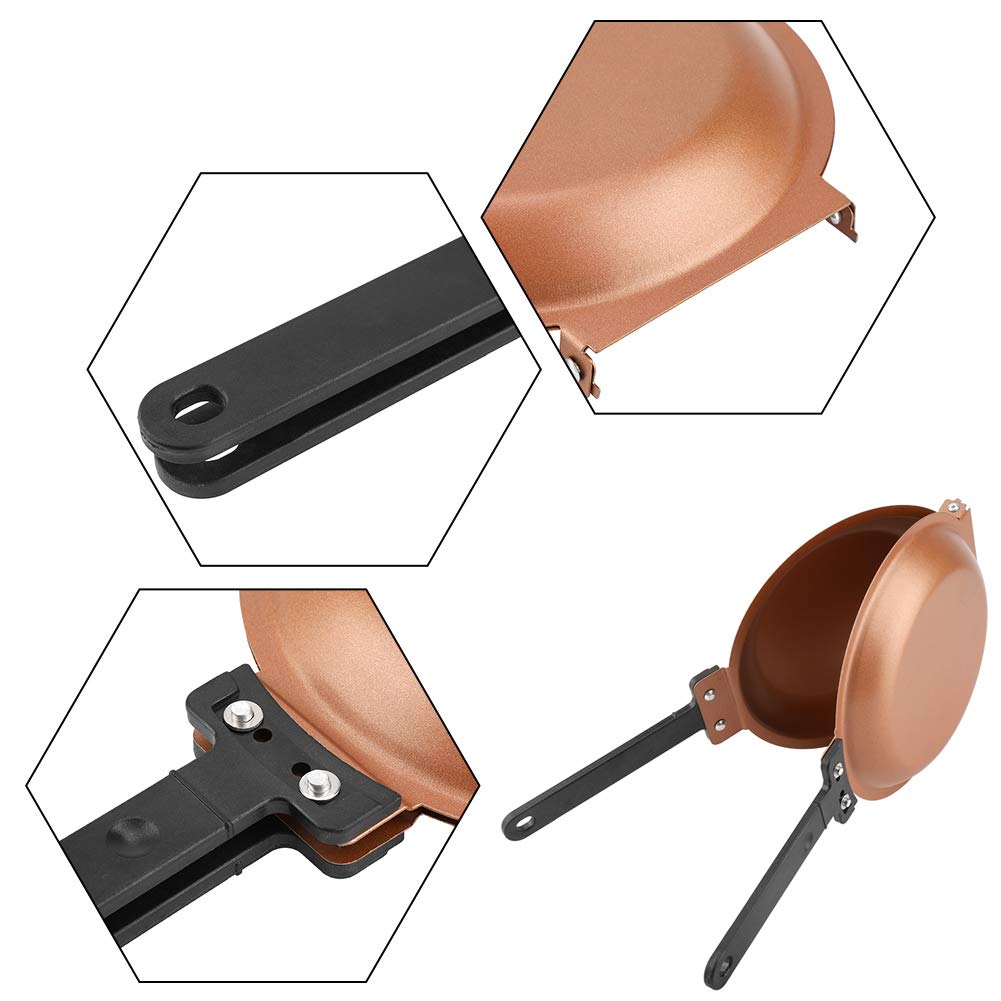 Nonstick Double Frying Pan - Multi-Purpose Kitchen Cookware for Omelette, Pancake & Baking - Aluminum Alloy Ceramic Coating - Perfect for Home Cooking & Breakfast Prep