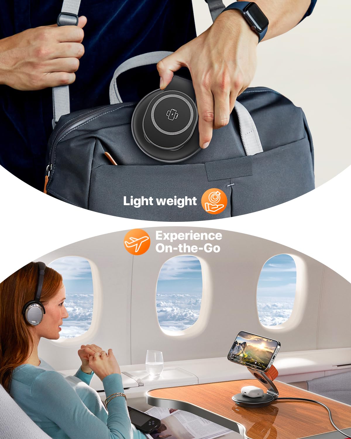 EXW Travel Magnetic Wireless Charging Station for iPhone 16/15/14/13/12 Series, Apple Watch & AirPods - 30W Fast Charger Included | Portable Foldable Magsafe Charger for Multiple Apple Devices | Perfect for Travel, Office & Home Use