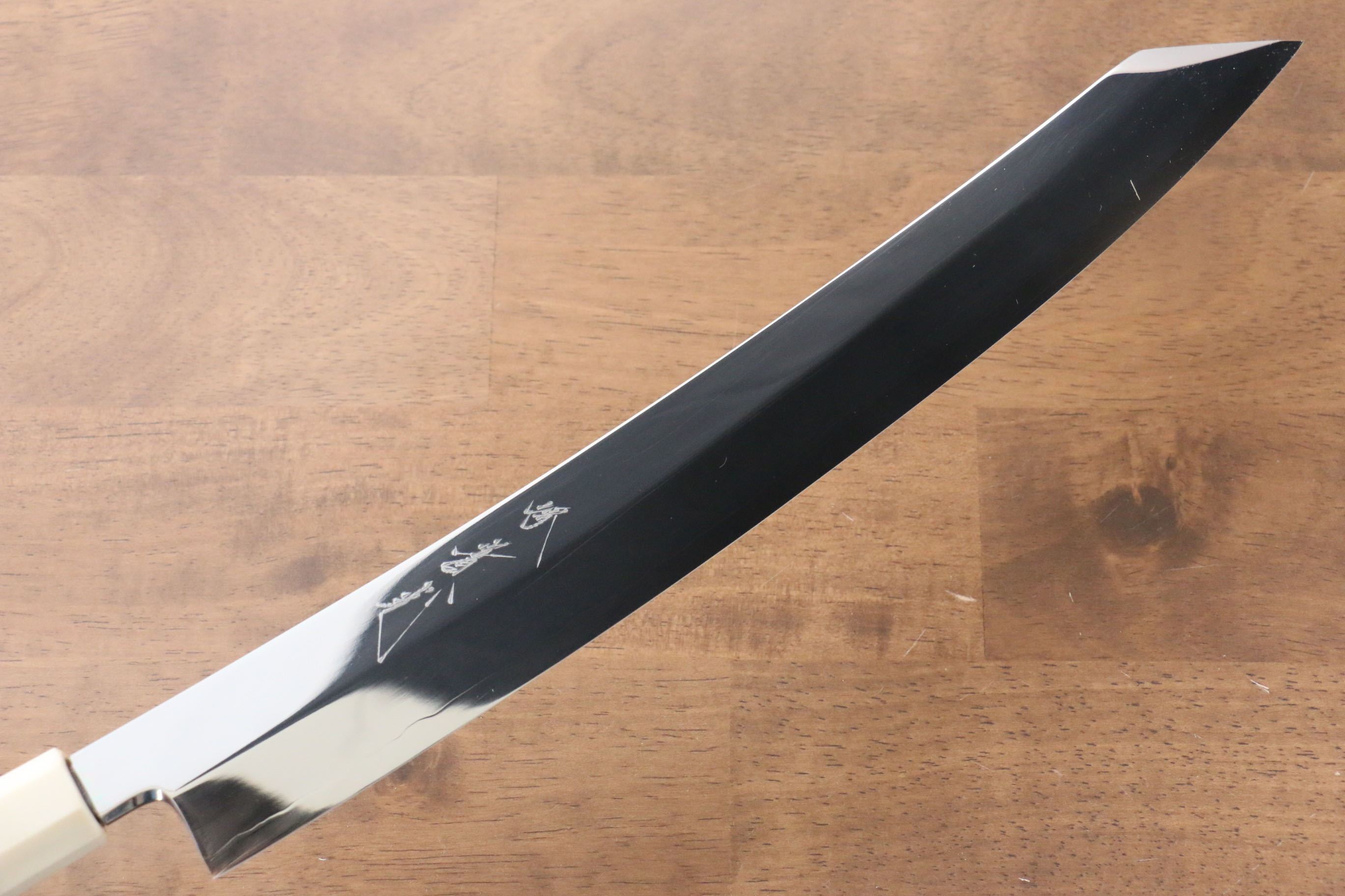 Premium Jikko Silver Steel No.3 Kiritsuke Yanagiba Knife 330mm - Mirror Polished Blade with Ebony Wood & Ring Handle - Perfect for Sushi, Sashimi & Japanese Cuisine Preparation