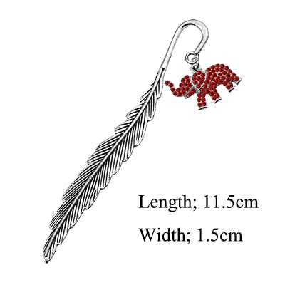 CHOORO Red Elephant & Triangle Bookmark - Rhinestone Jewelry for Greek Sorority 1913 - Perfect for Sorority Gifts, Book Lovers & Greek Life Accessories