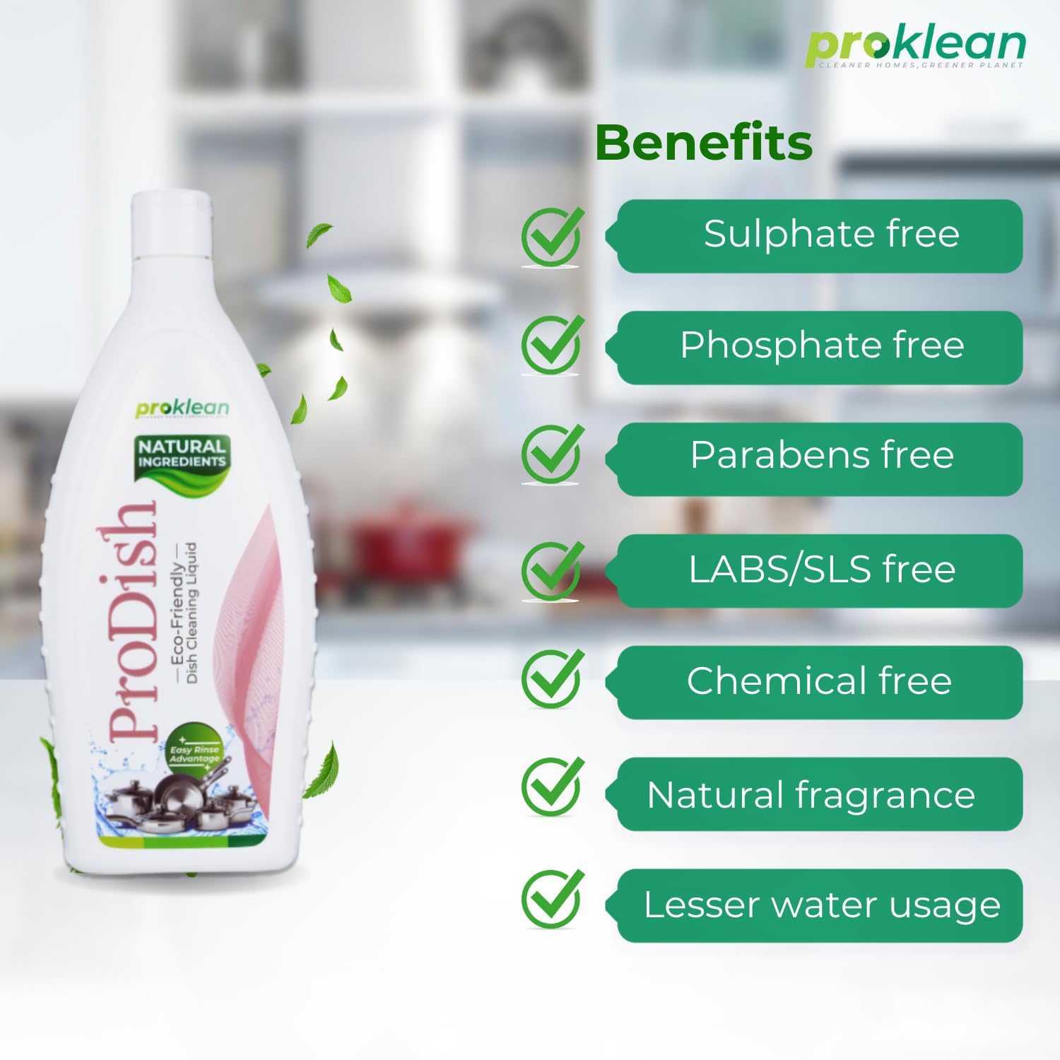 **Proklean ProDish Wash Liquid Gel – Herbal Dishwasher Detergent for Kitchen Utensils | Removes Burnt-On Food & Odor | Eco-Friendly & Non-Toxic (750ml) – Perfect for Daily Dishwashing & Deep Cleaning**
