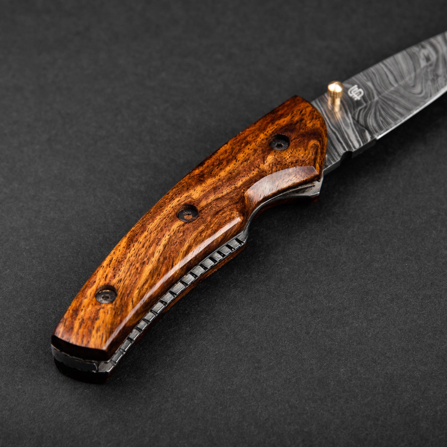 Premium Damascus Steel Liner Lock Folding Pocket Knife - Londoner Collection - Perfect for Camping, Hiking & Everyday Carry (EDC)
