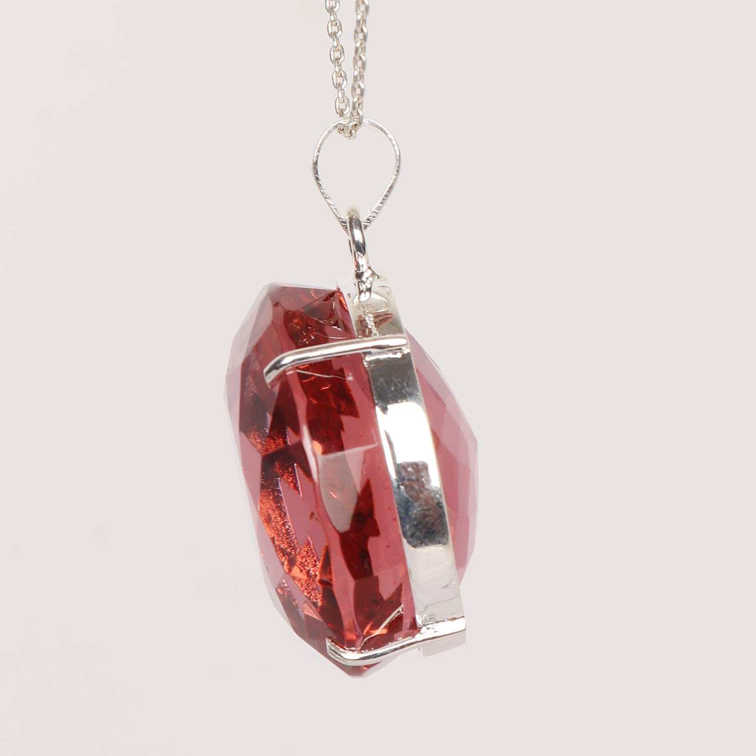 GEMHUB 100-Piece Color Changing Alexandrite Gemstone Pendant - Sterling Silver Round Cut Necklace Charm for Women - Perfect for Birthdays, Anniversaries & Special Occasions