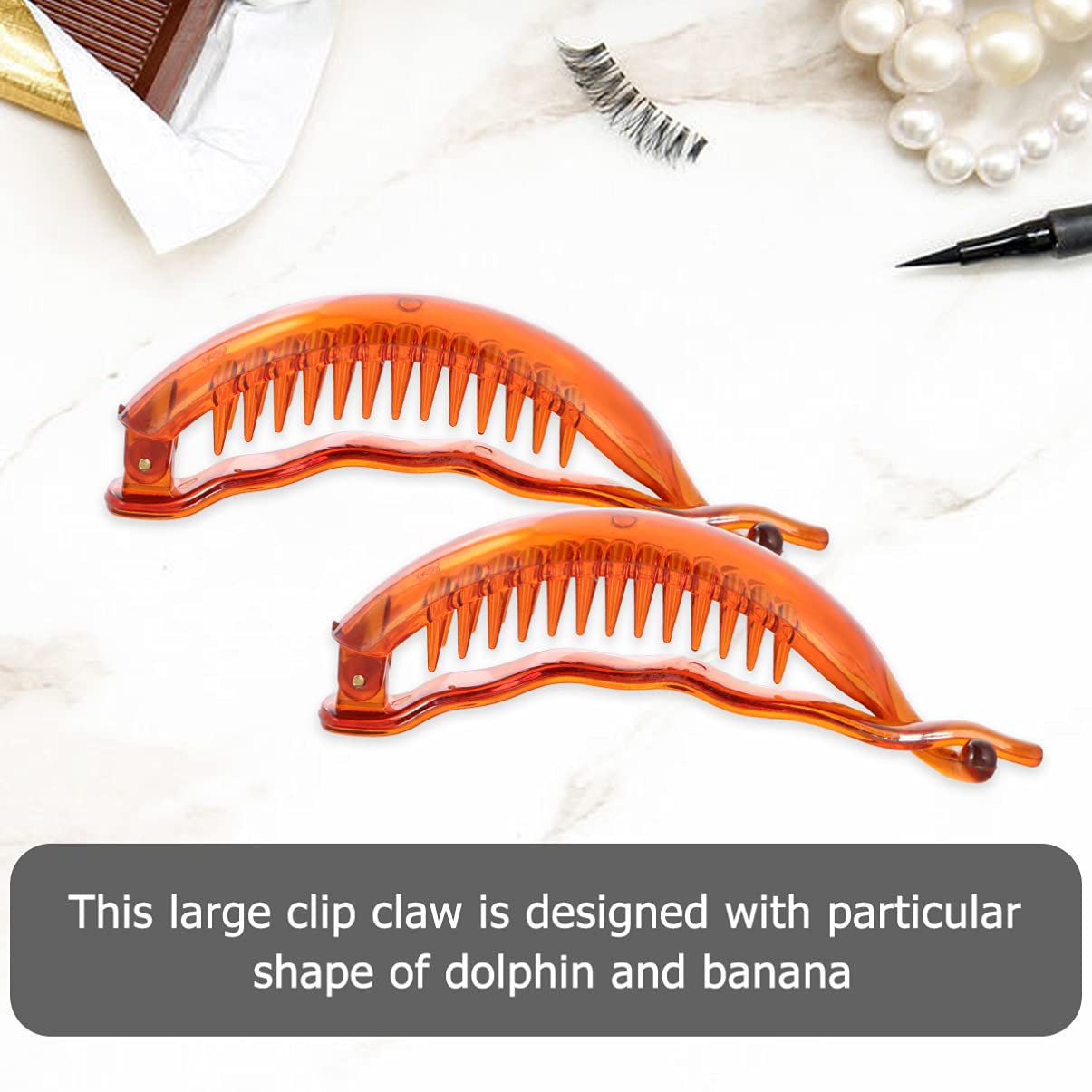Minkissy Large Banana Hair Clips - 4Pcs Non-Slip Vertical & Horizontal Ponytail Holder for Women, Perfect for Fishtail Braids, Workouts, and Everyday Hairstyles