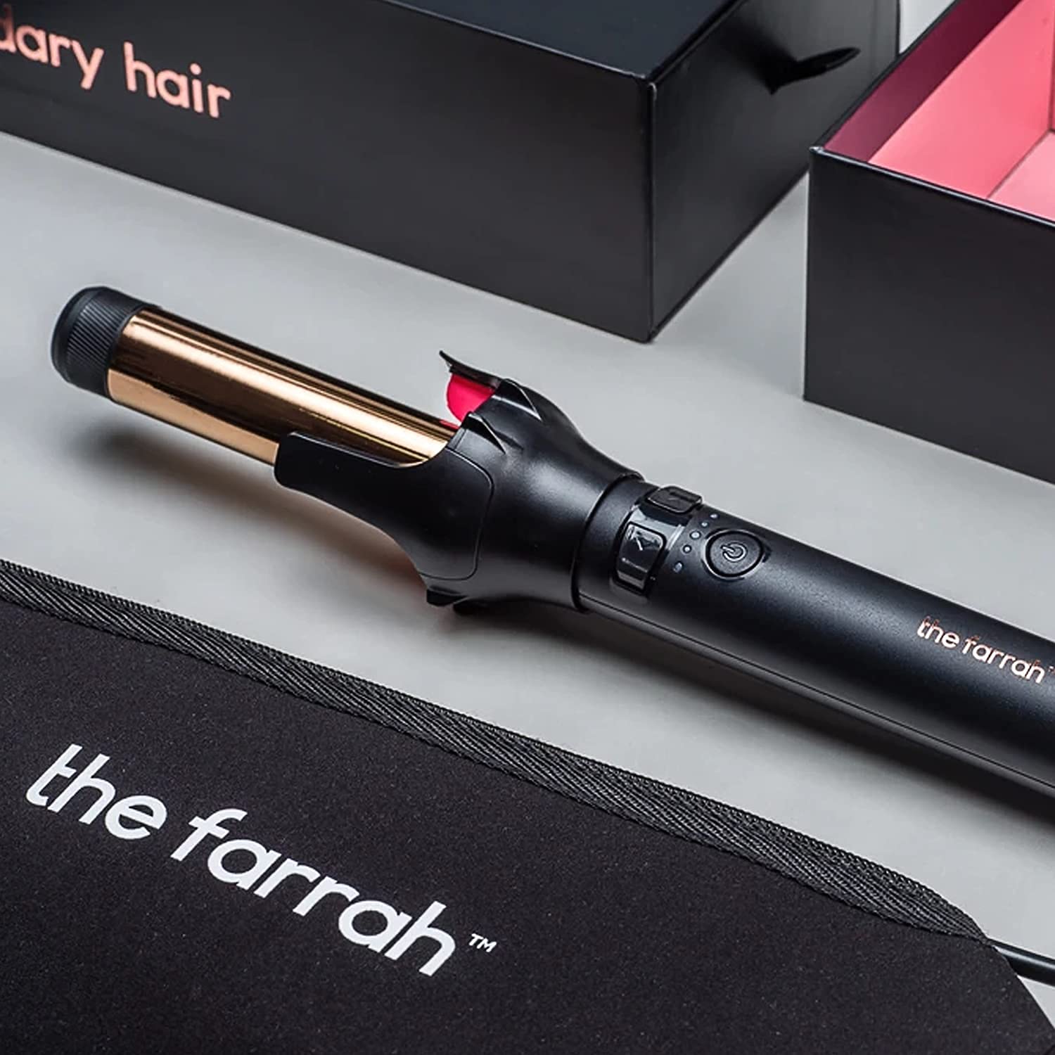 Farrah 1 Inch Automatic Hair Curling Iron Wand - Professional Ceramic Tourmaline Curler for Beach Waves & Loose Curls - Perfect for Home Styling, Salons & Travel