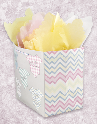 Cute Baby Onesies Gift Bags - Medium Square Size for Newborns & Infants | Perfect for Baby Showers, Birthday Presents & Special Occasions