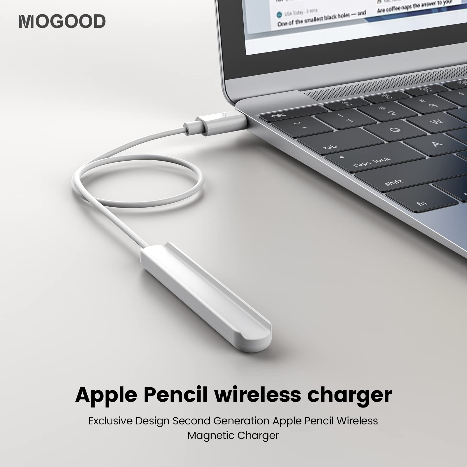 Apple Pencil 2 Charger - Fast Magnetic Charging Cable for iPad Pro | Save Battery Life While Drawing & Note-Taking