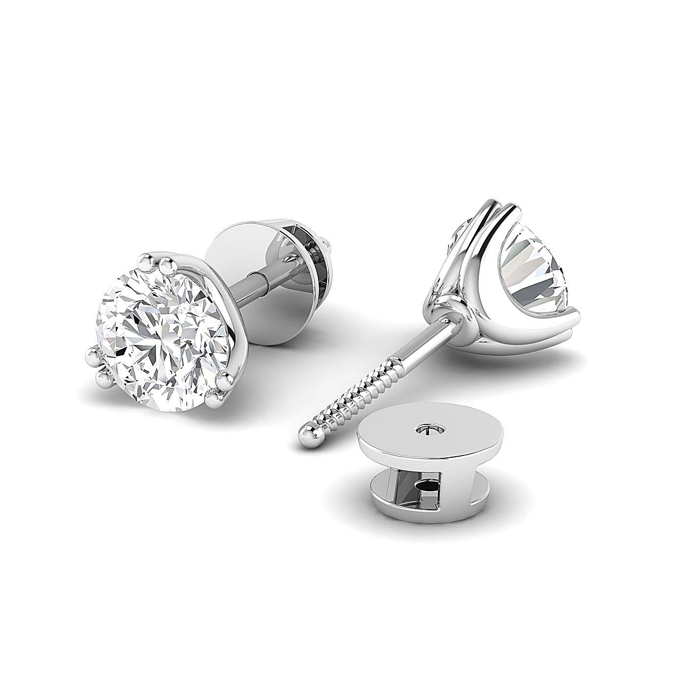 0.3-4 Carat Moissanite Stud Earrings for Women - Sterling Silver & Gold Round Cut (FG/VVS) Diamond Simulant Jewelry - Valentine's Day, Anniversary & Birthday Gifts - Perfect for Everyday Wear, Date Night & Special Occasions