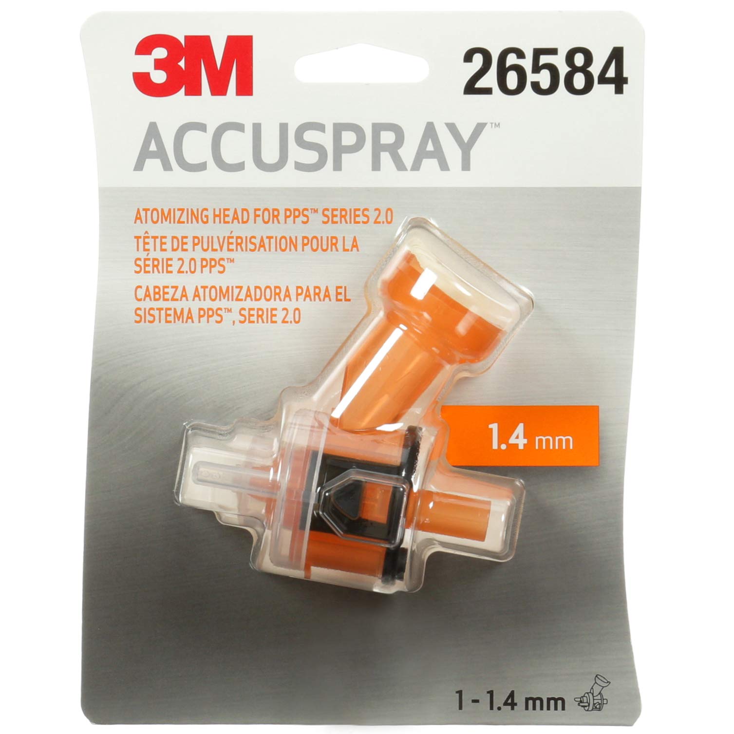 3M Accuspray Paint Spray Gun Nozzle Refills 1.4mm for PPS 2.0 System (26584, Orange) – 1 Pack for Like-New Spray Performance | Ideal for Automotive, Furniture & DIY Painting Projects