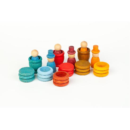 Grapat Wooden Seasons Playset - Mates, Pots, Rings & Coins for Montessori Learning & Imaginative Play | Perfect for Kids Educational Toys & Sensory Activities